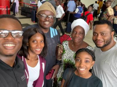 Sending off Gbekeloluwa and Busola when they relocated from Nigeria