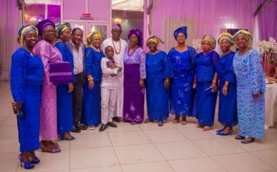 Rev Edward Adeniji Koye-Ladele, Pastor Mrs. Koye-Ladele, and the Ladele family and friends during Gbekeloluwa's wedding