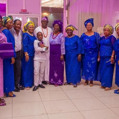 Rev Edward Adeniji Koye-Ladele, Pastor Mrs. Koye-Ladele, and the Ladele family and friends during Gbekeloluwa's wedding