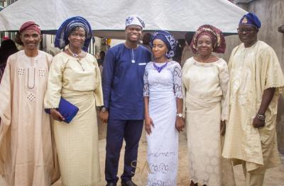 With Gbekeloluwa, Busola, and the Okunorens after the introduction ceremony