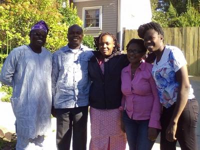 With Pastor and Pastor Mrs. Sunday and Omolola Akinsola, Ebun Ogunlola, and other sister during a US trip