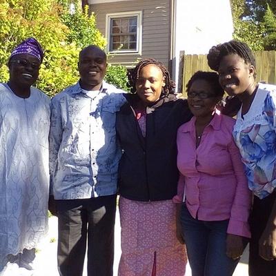 With Pastor and Pastor Mrs. Sunday and Omolola Akinsola, Ebun Ogunlola, and other sister during a US trip