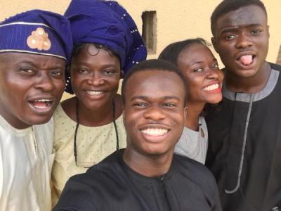 With the full family after Christmas Day Service