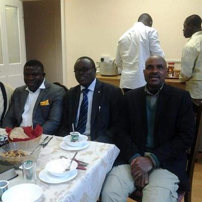 With Pastor Opedare and two other brothers during a visit to the UK