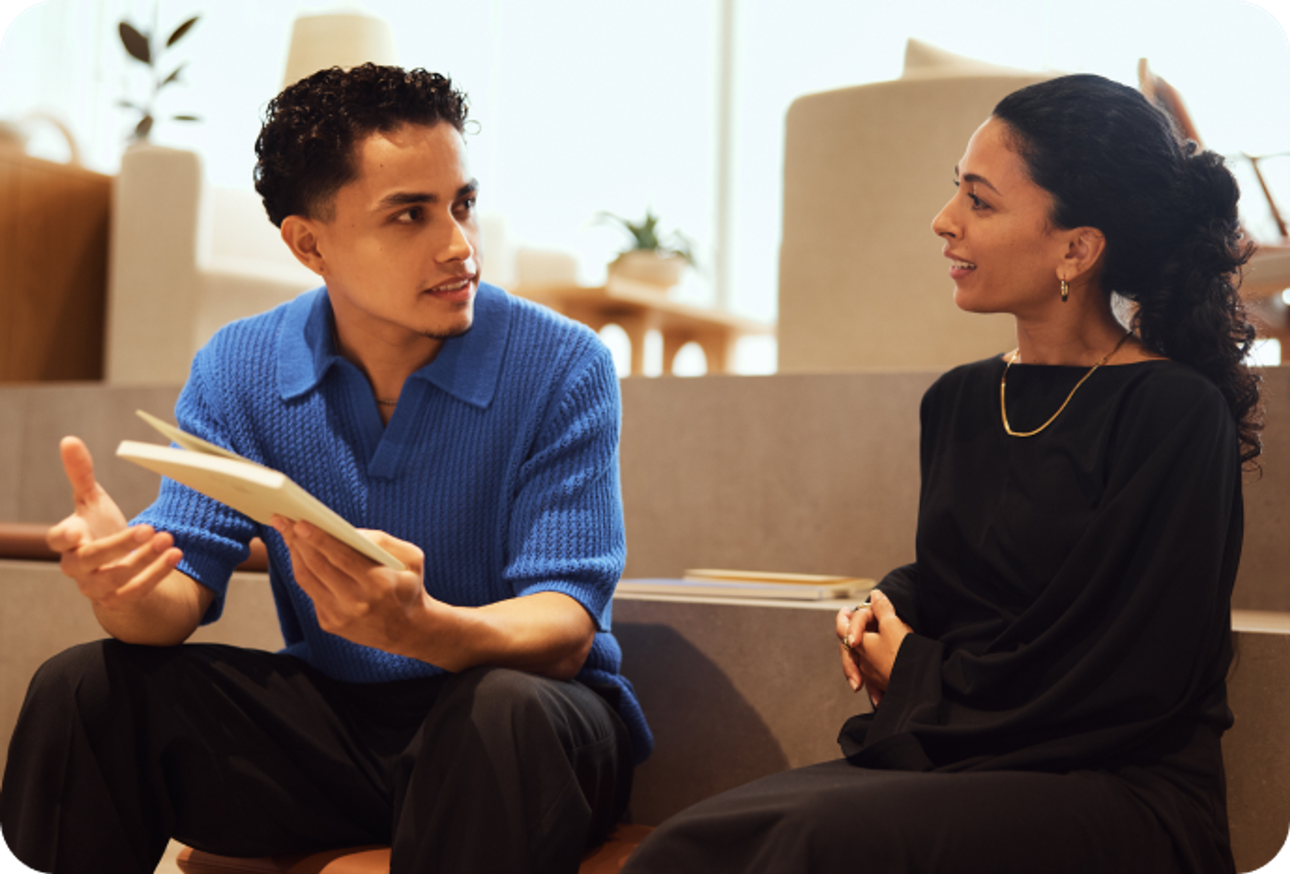 Colleagues in conversation