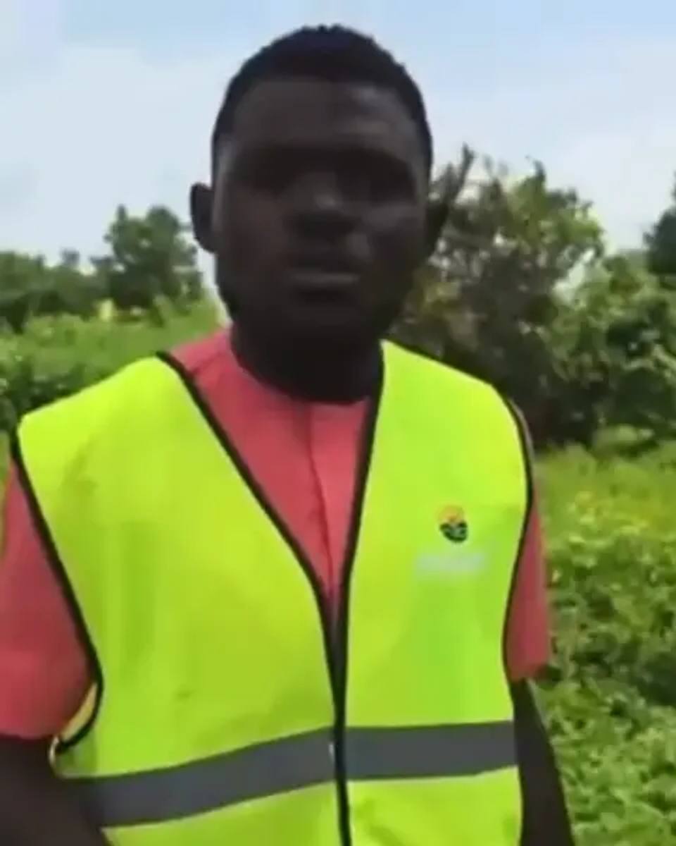 The Managing Director in a hi-vis vest on overgrown farmland