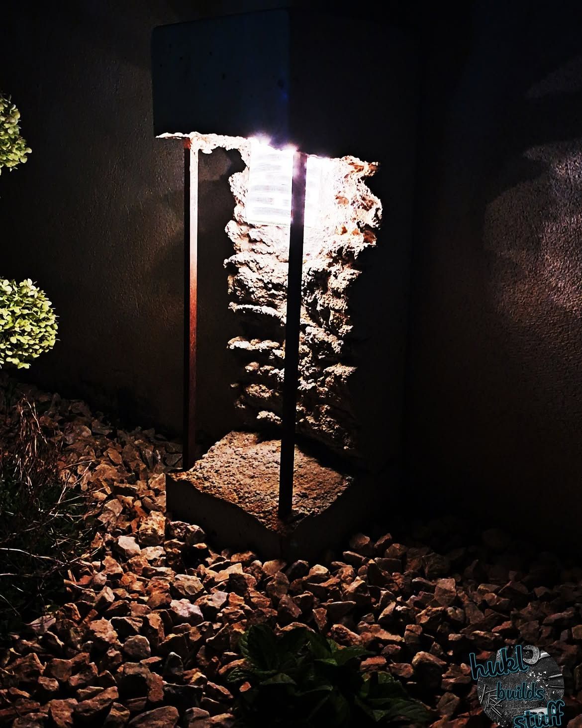 solar garden lamp in the night