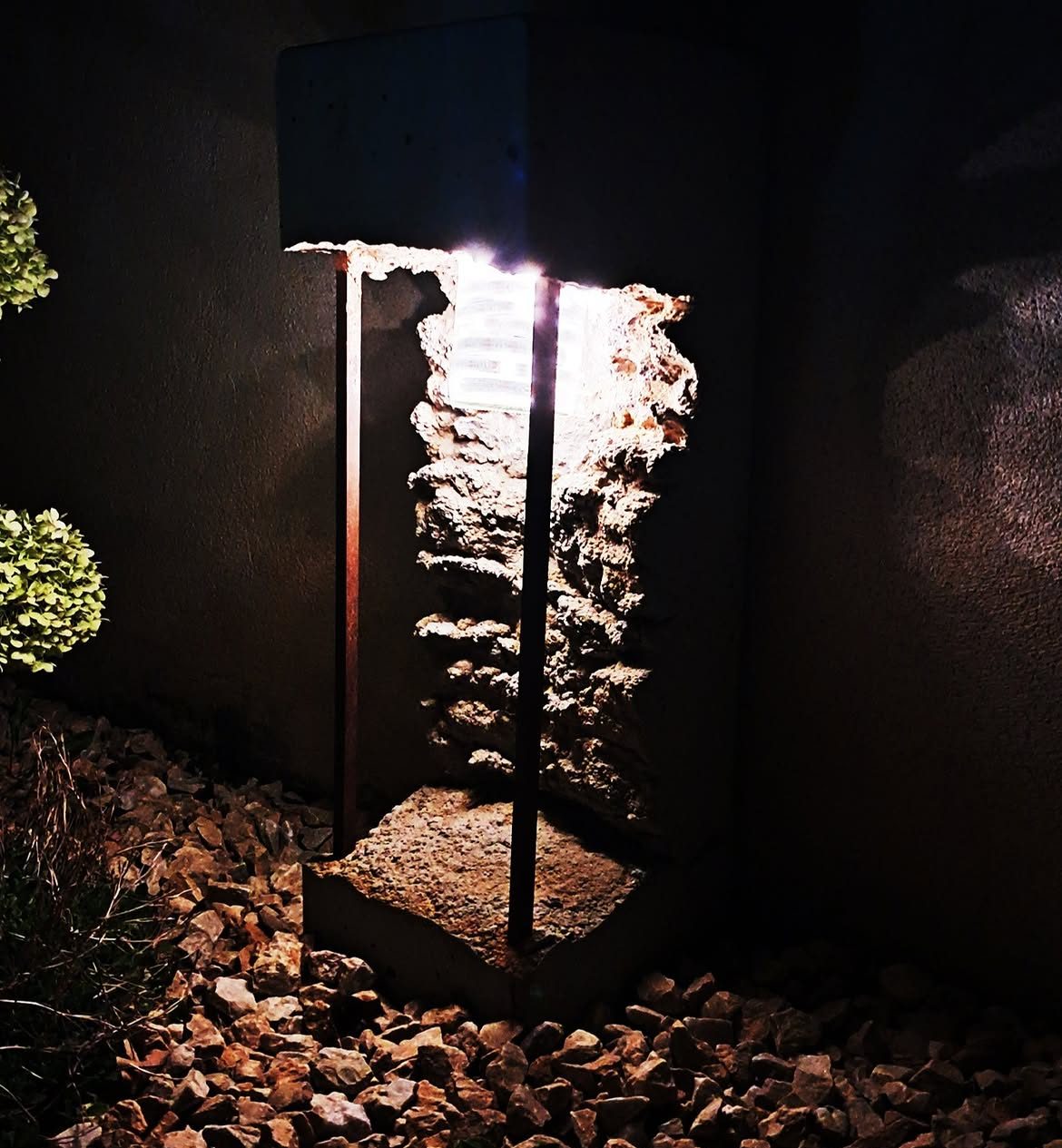 solar garden lamp in the night