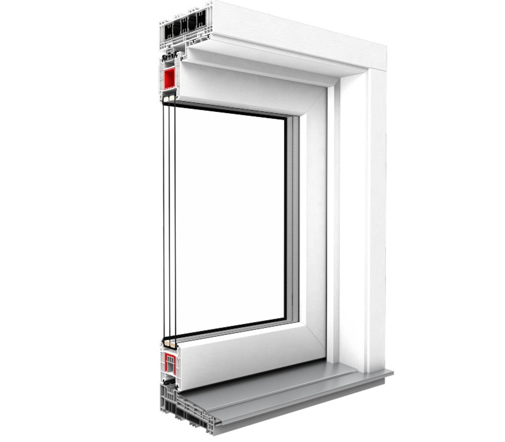 Profilgenomskärning av PVC Skjutdörr Delux bild med profilgenomskärning på pvc skjutdörr