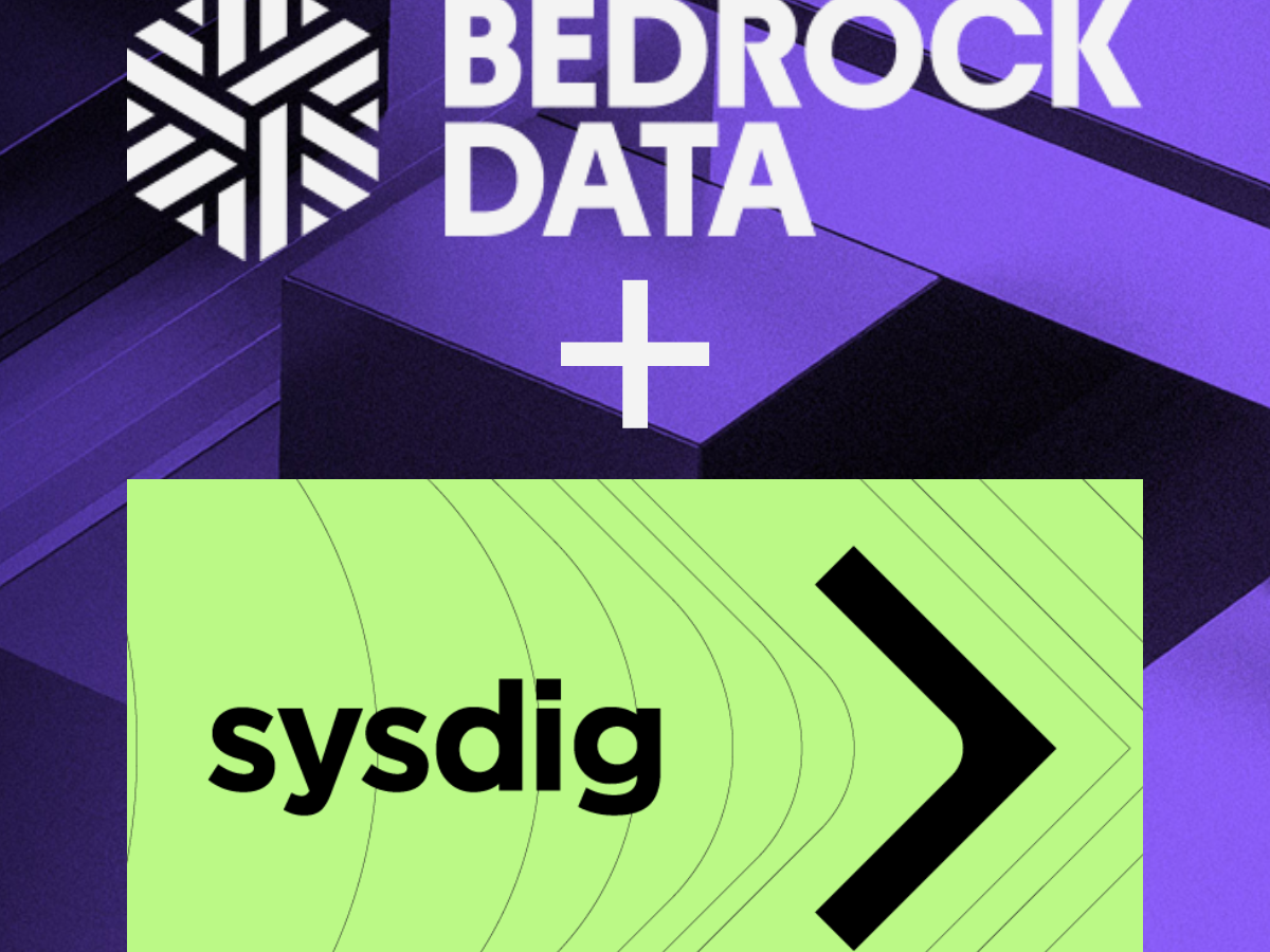 bedrock security sysdig logo on a white background