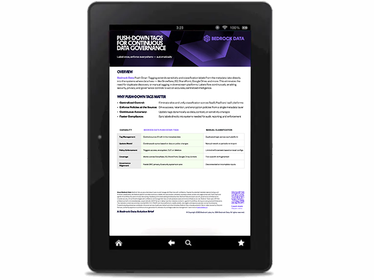 Bedrock Push-Down Tags for Continuous Data Governance