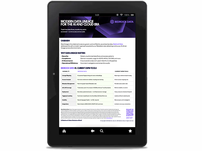 a tablet is open to a page that says modern data lineage for the ai and cloud era