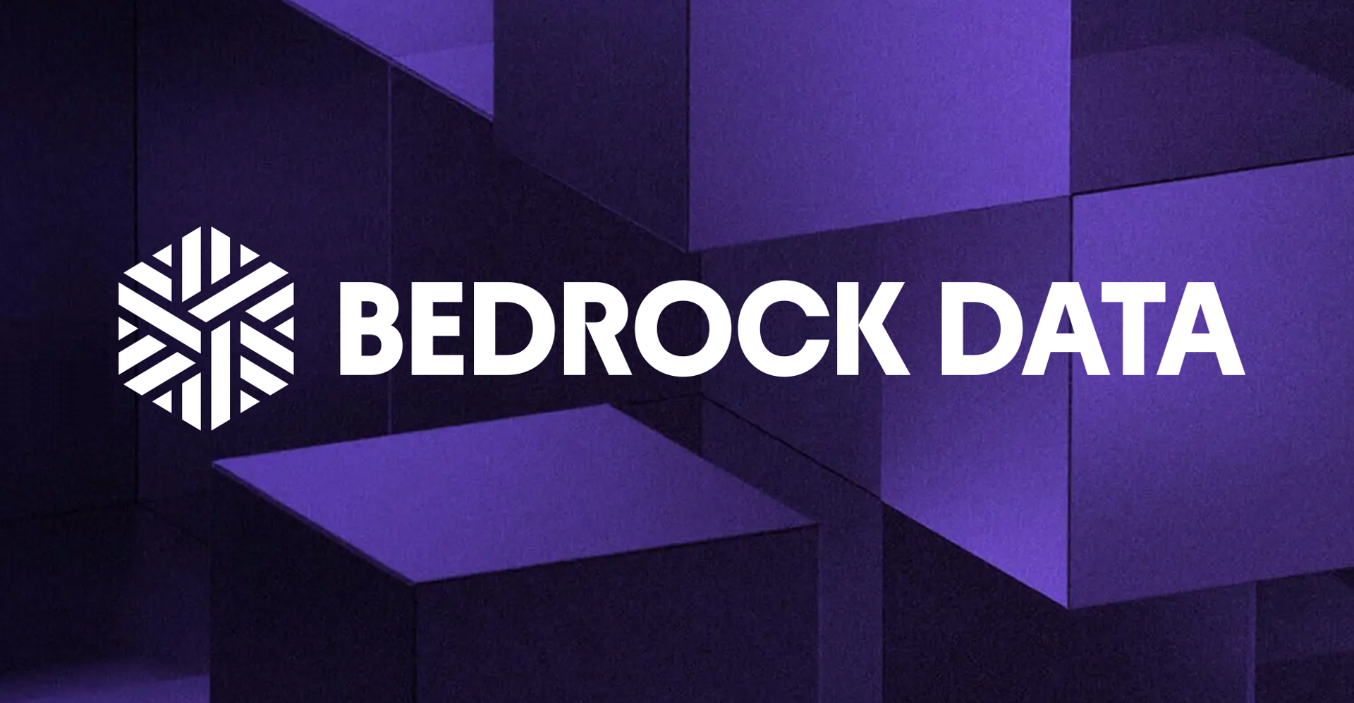 a bedrock data logo on a purple background