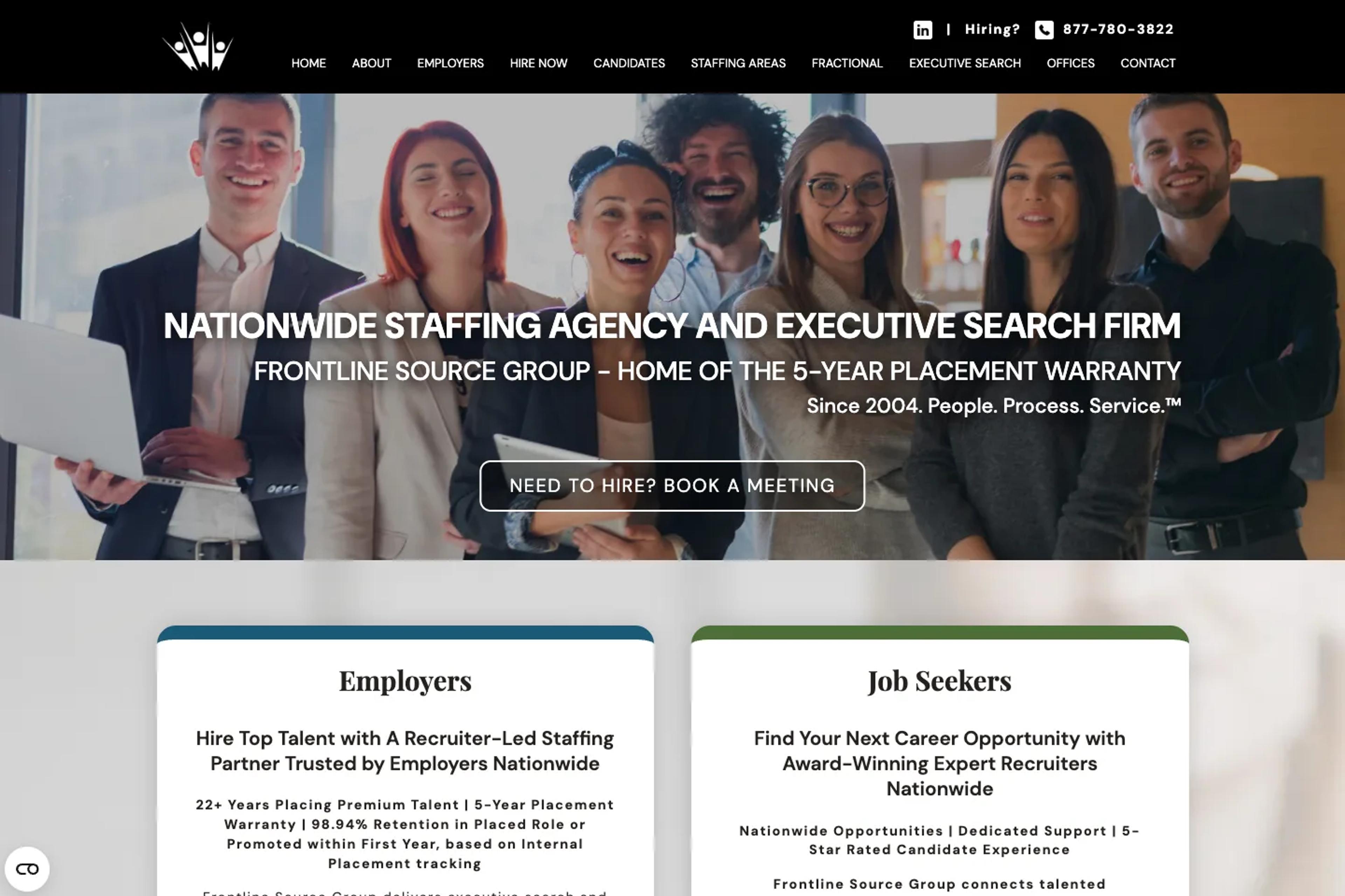 Frontline Source Group website homepage