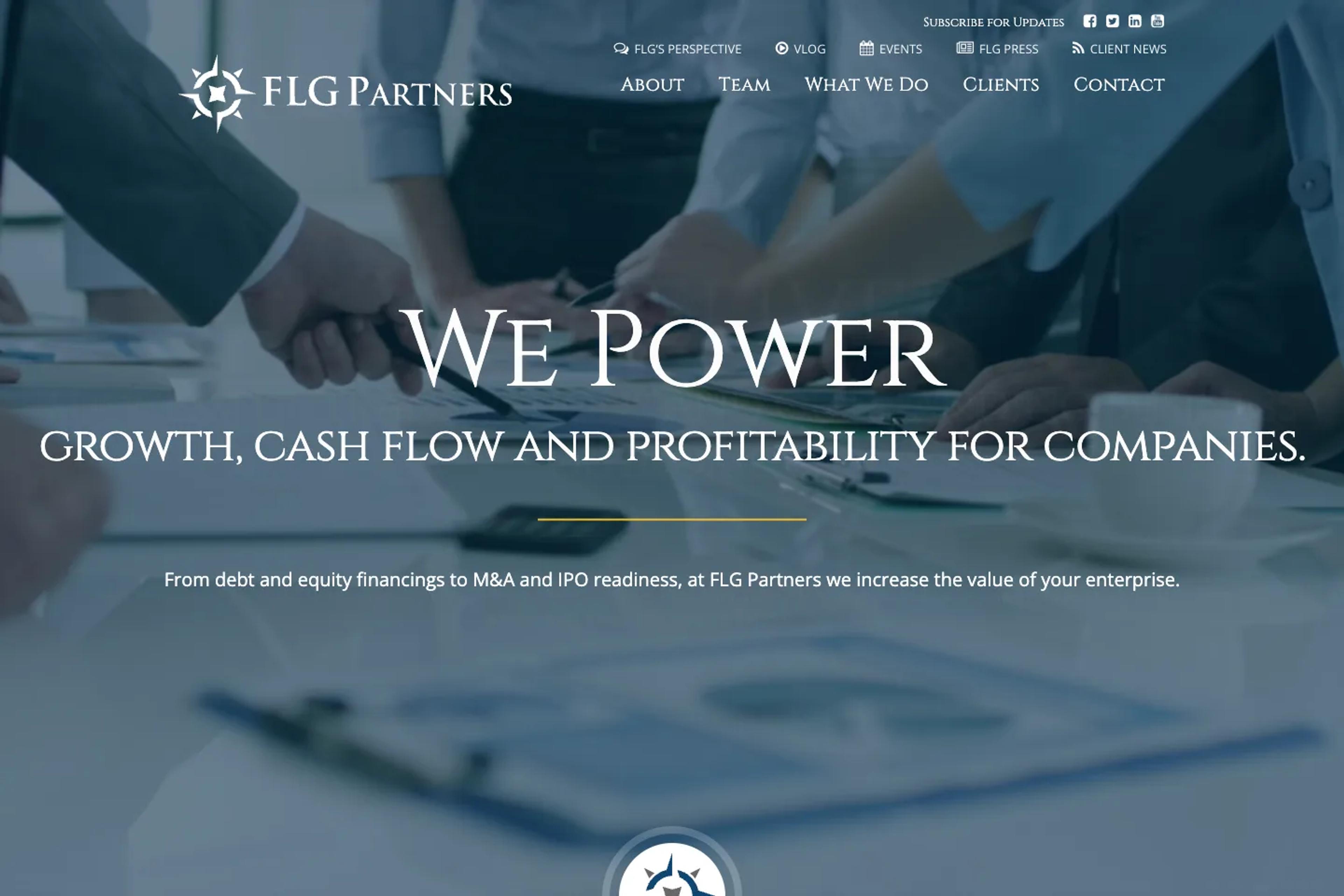 FLG Partners website homepage