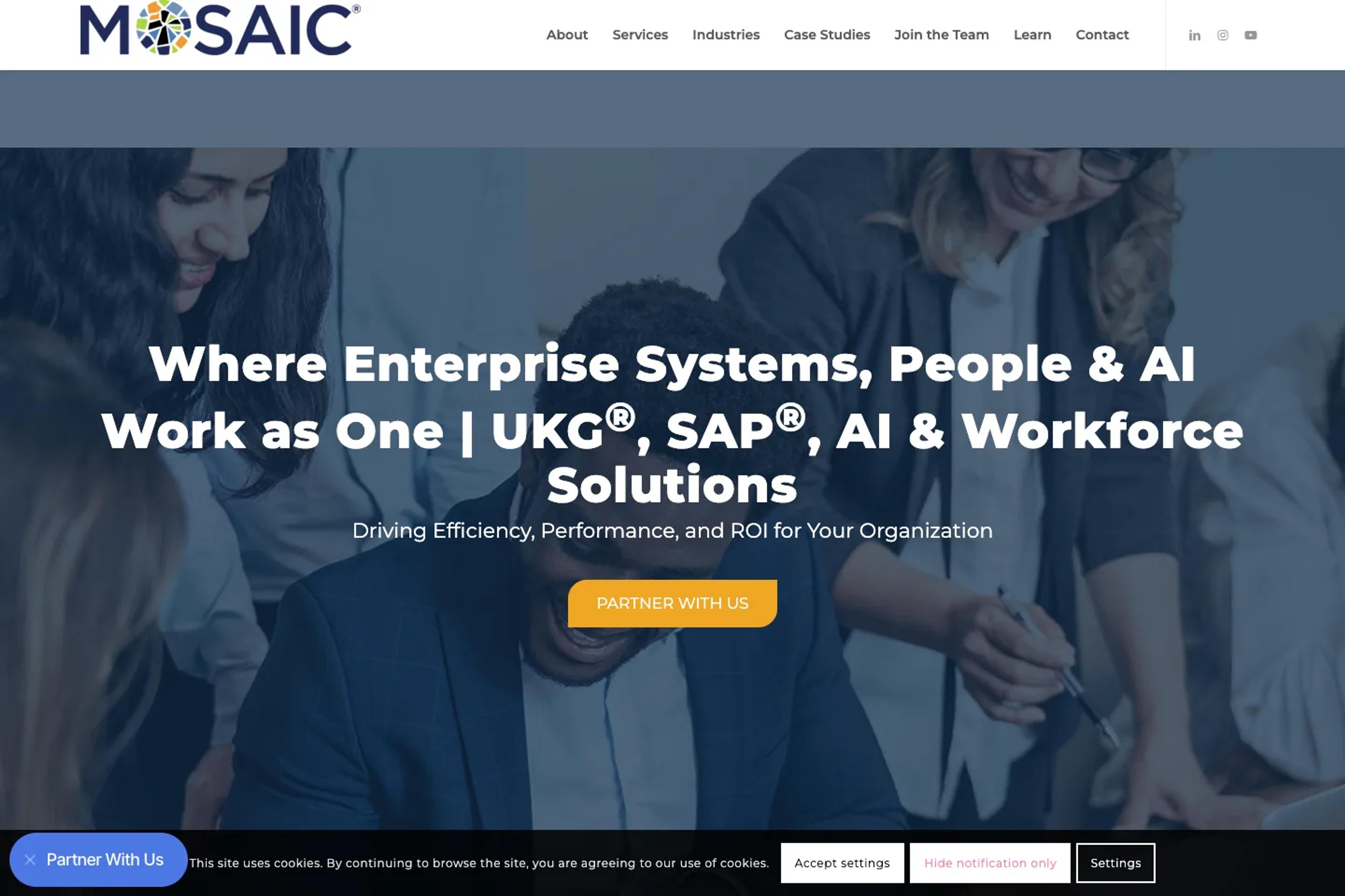 Mosaic Consulting Group website homepage