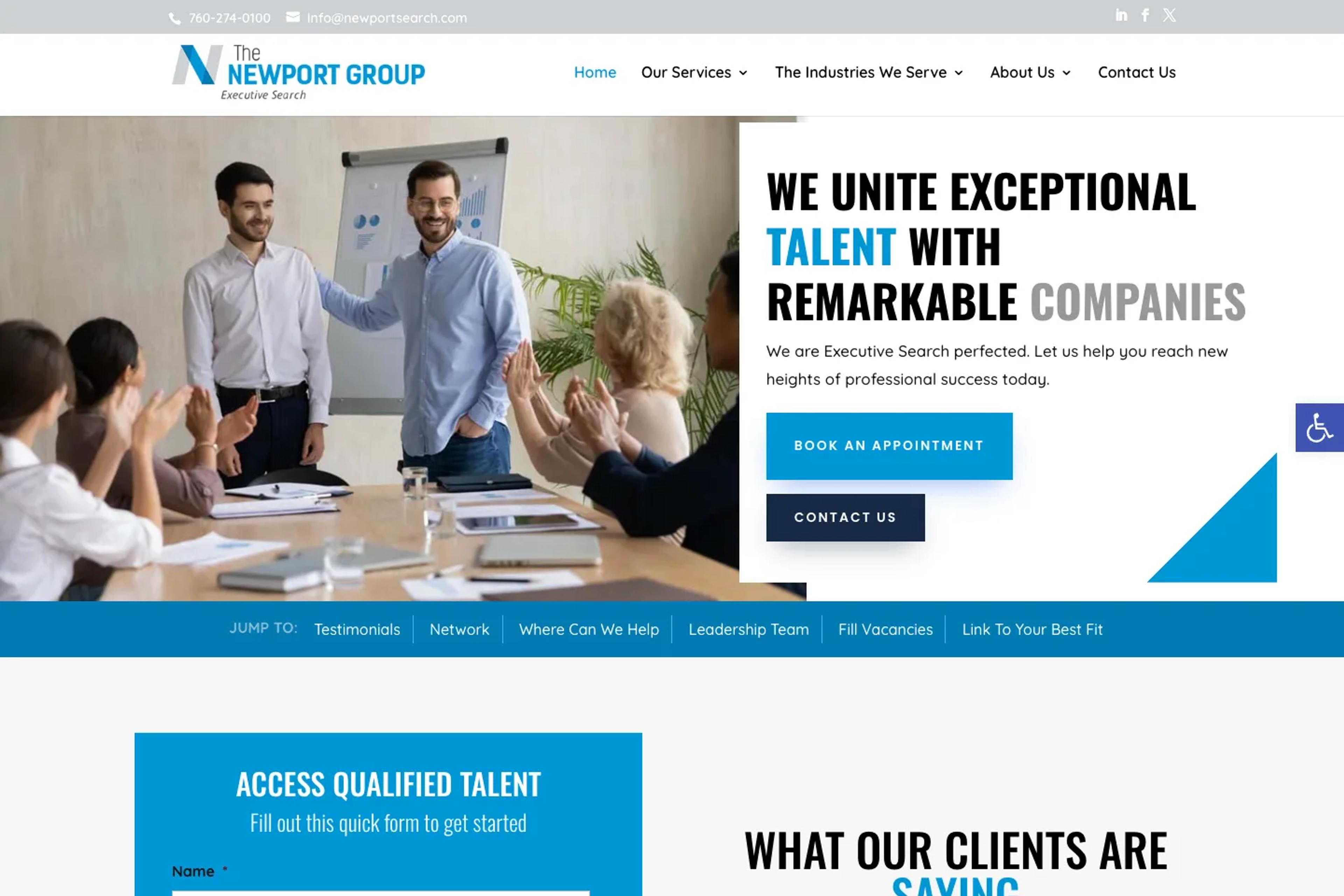 The Newport Group website homepage