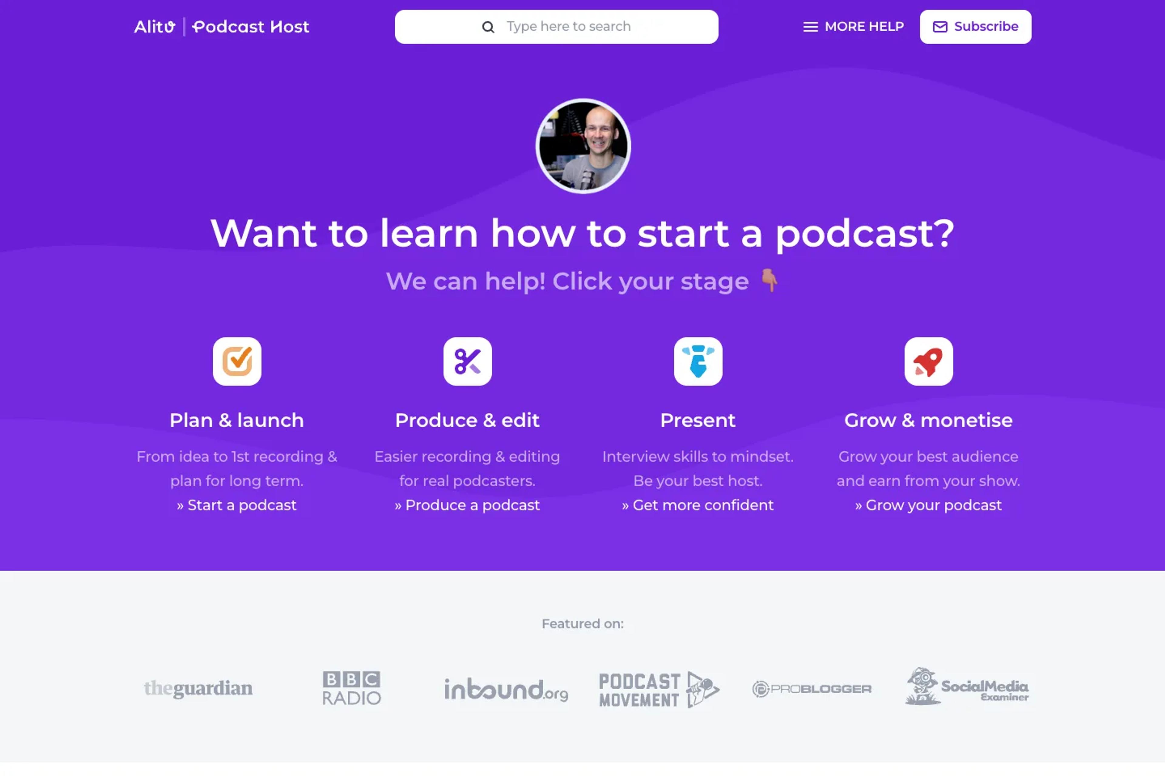 The Podcast Host website homepage