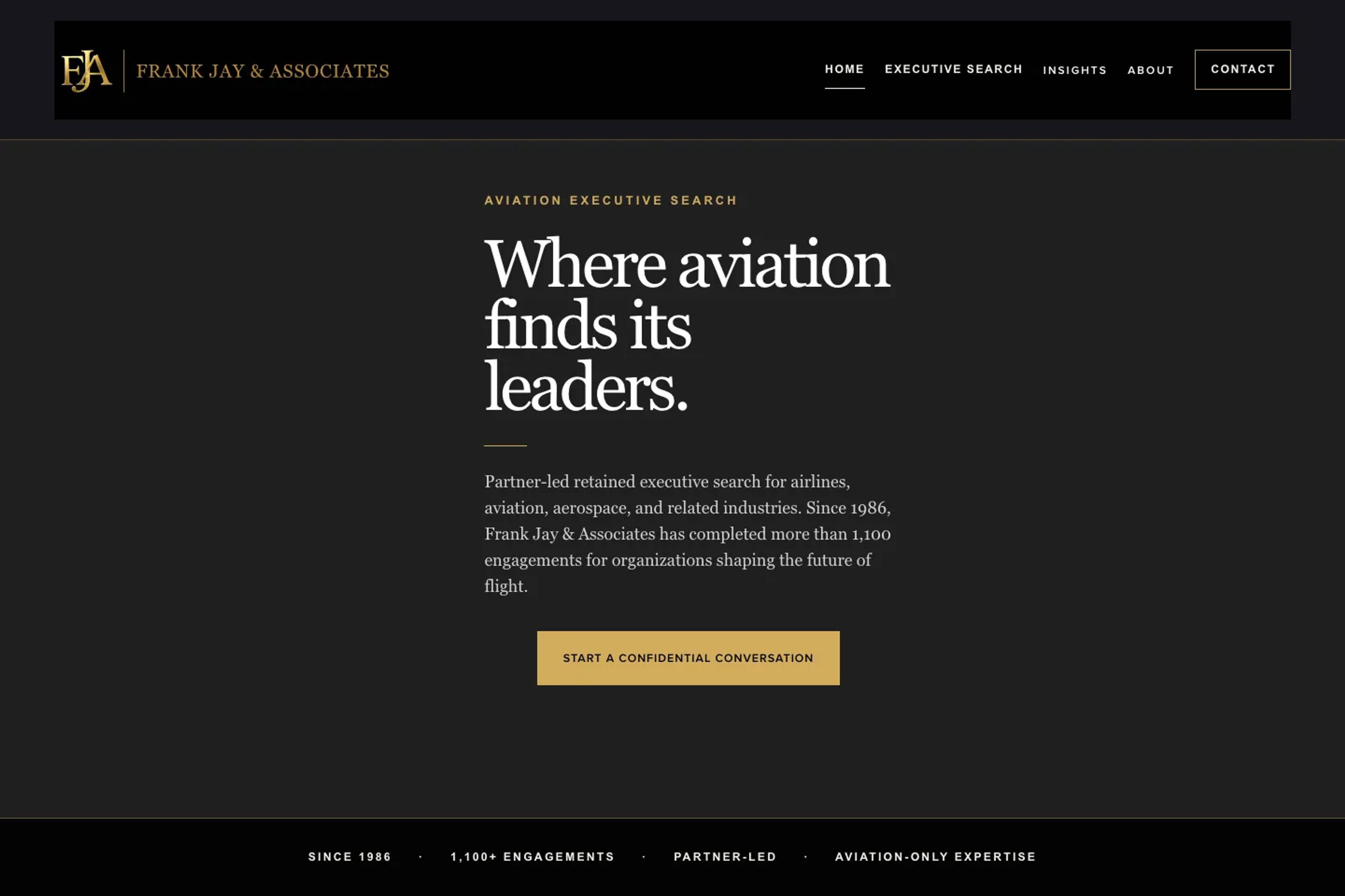 Frank Jay & Associates website homepage