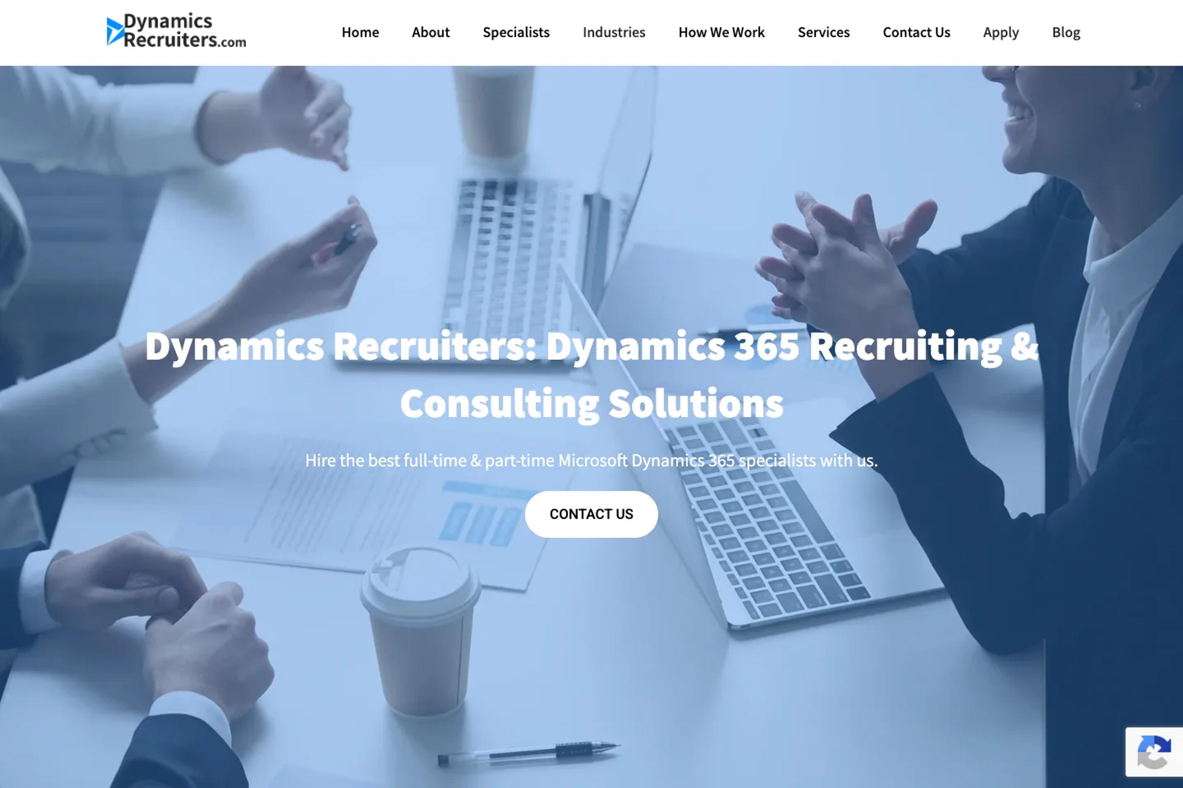 Dynamics Recruiters website homepage