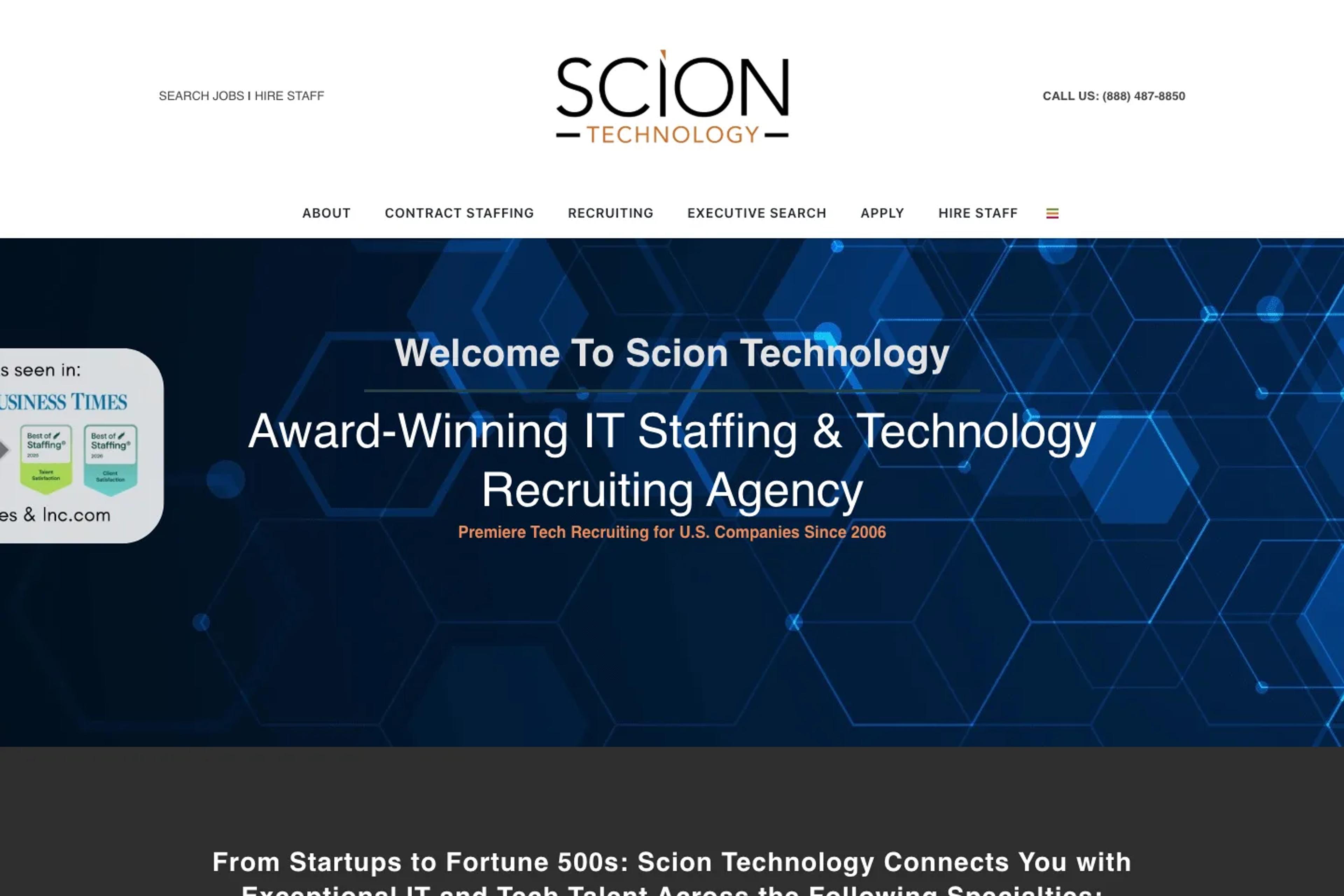 Scion Technology website homepage