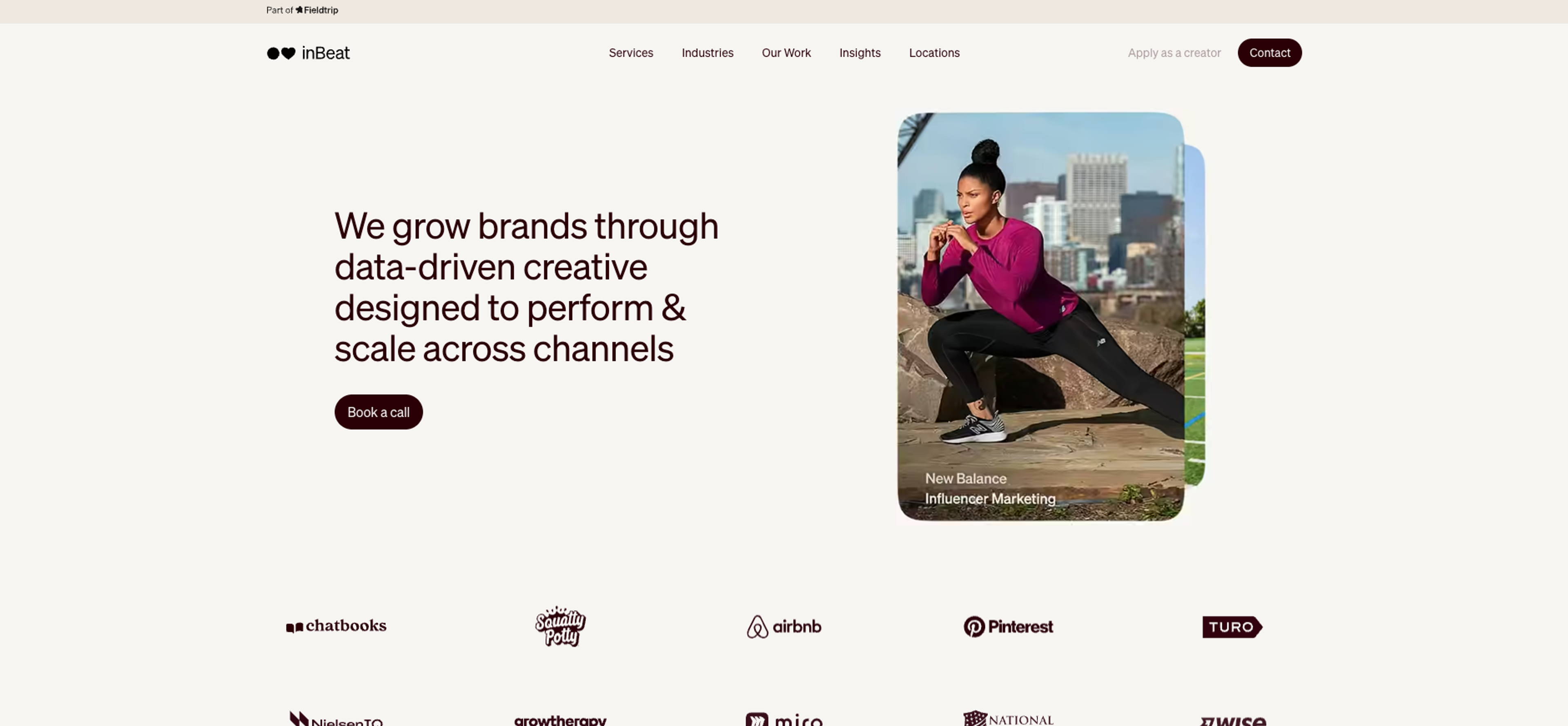 inbeat homepage screenshot