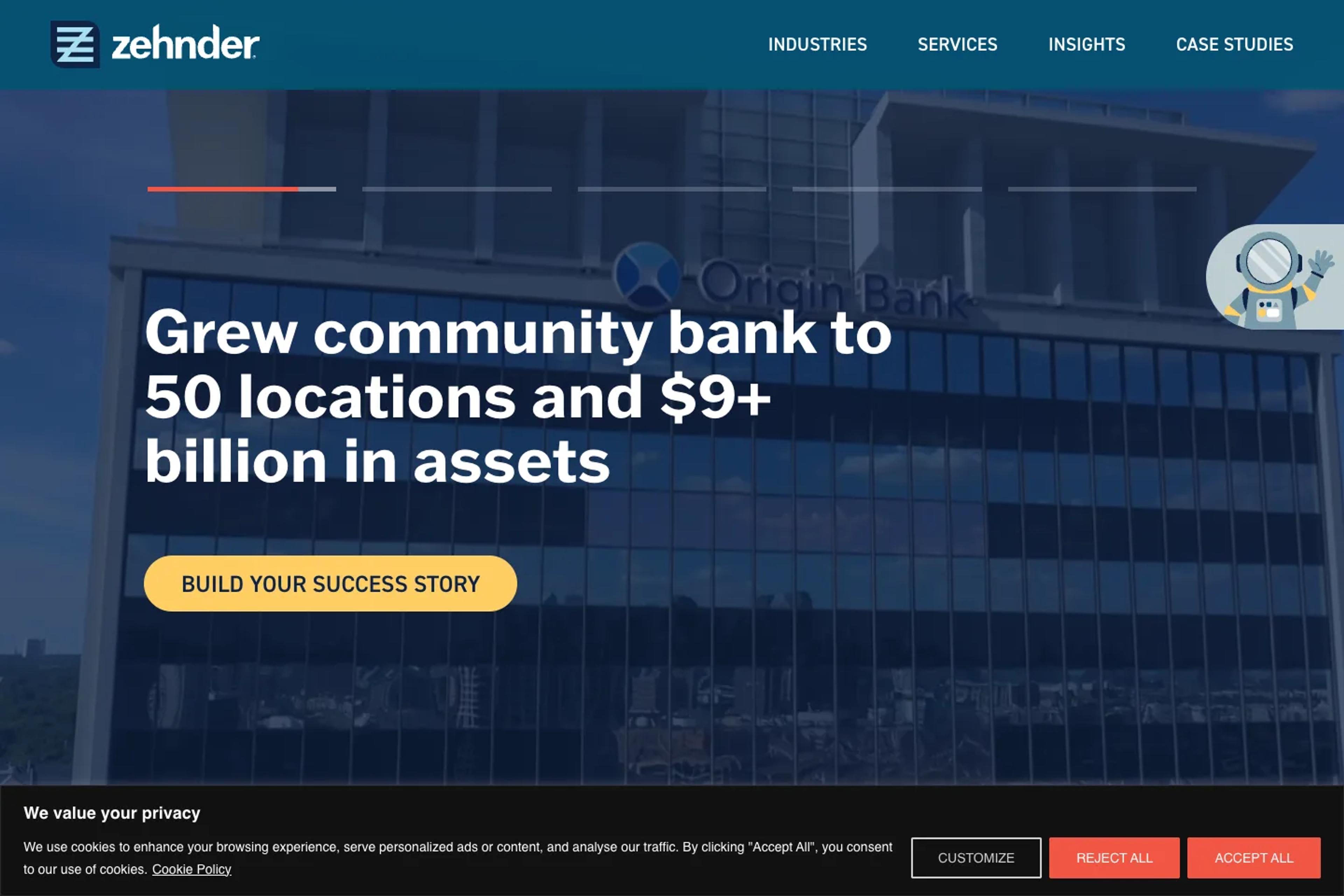 Zehnder website homepage
