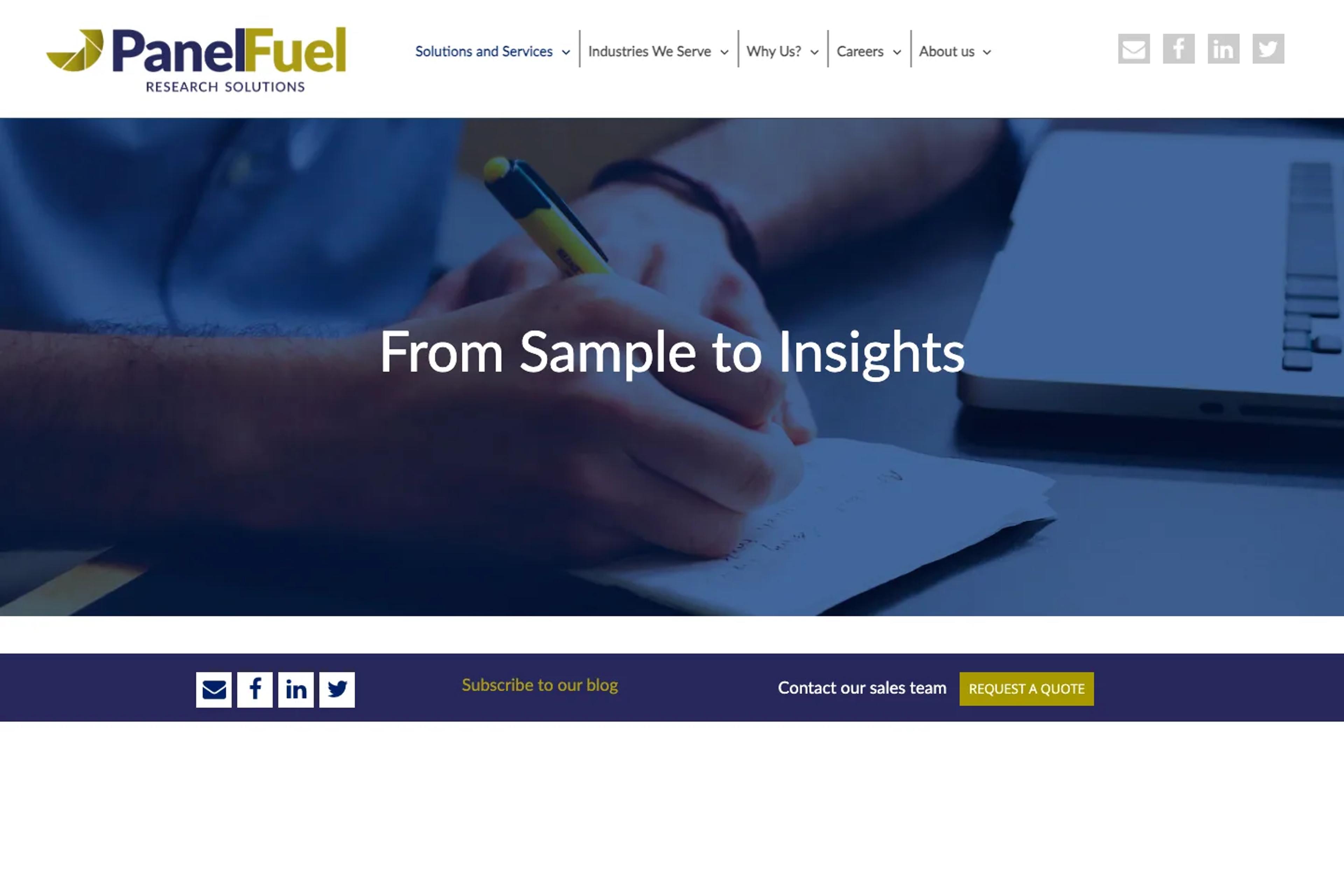 Panel Fuel website homepage