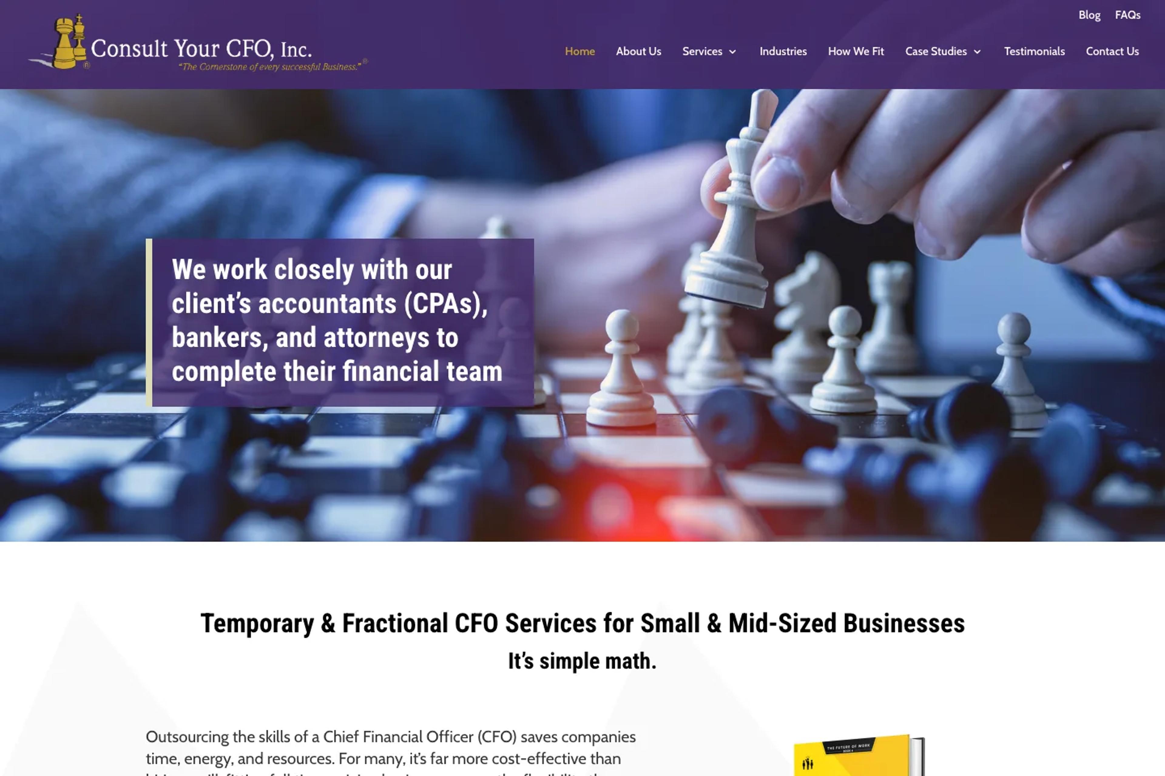 Consult Your CFO website homepage