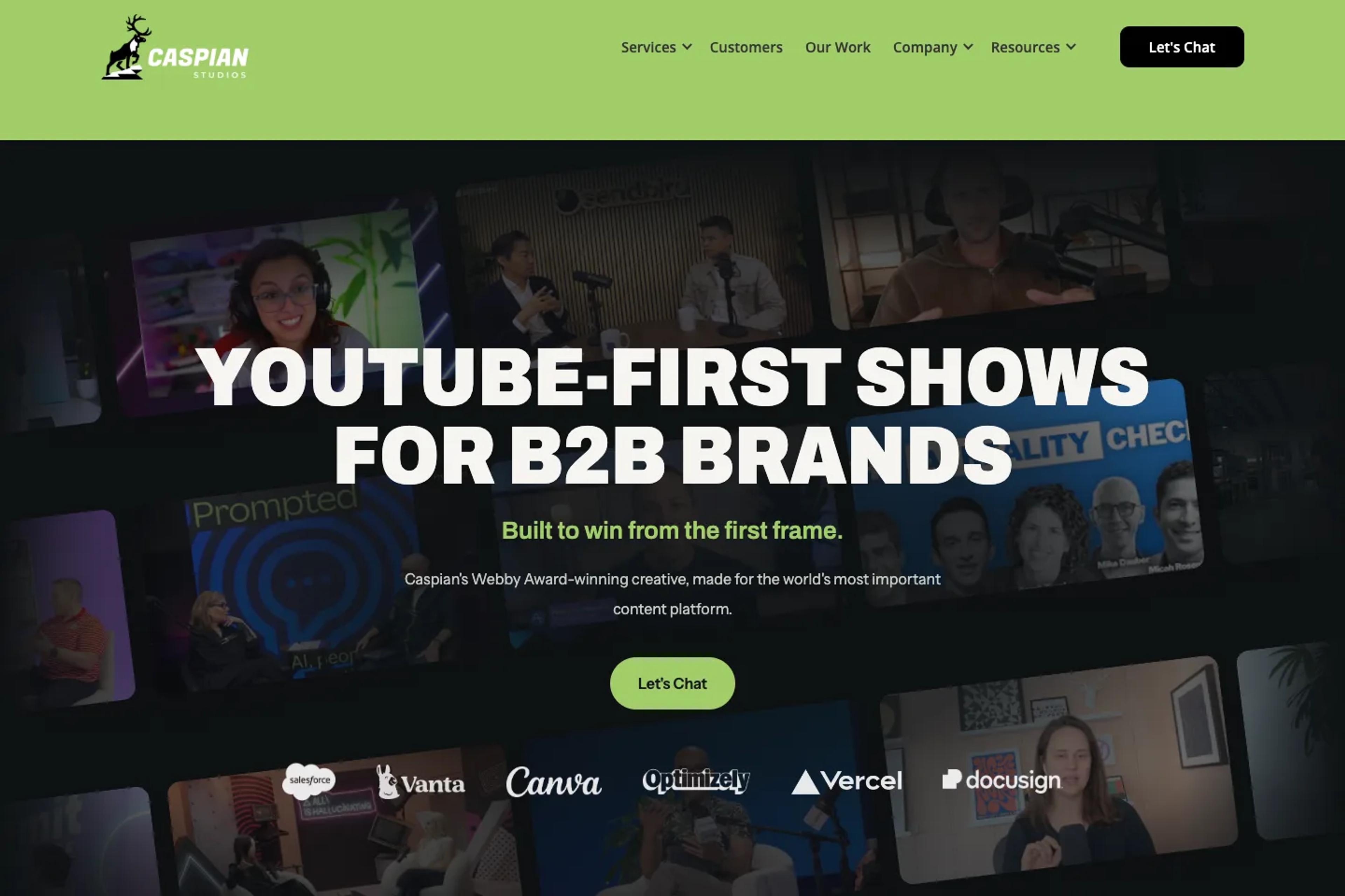 Caspian Studios website homepage
