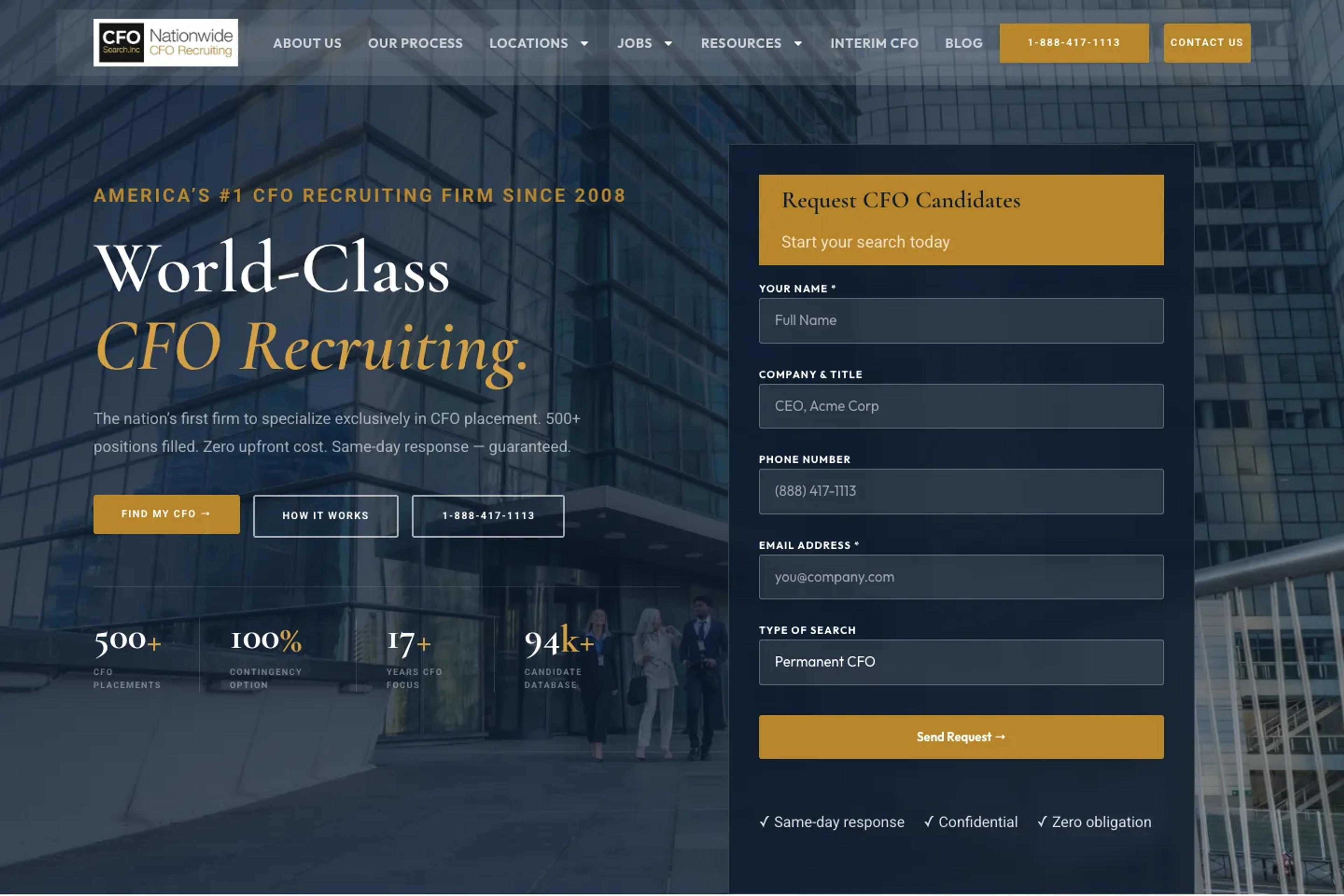 CFO Search website homepage