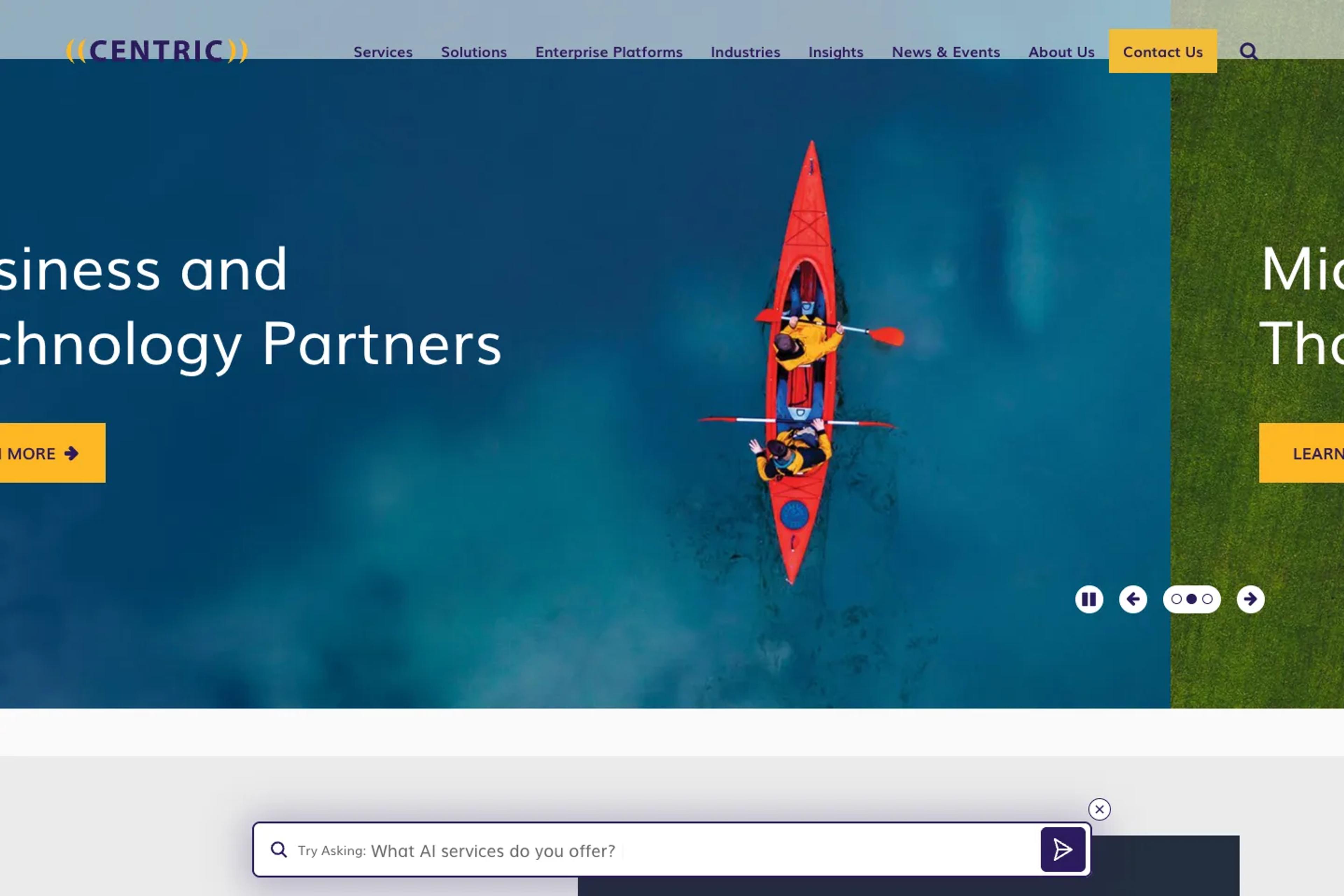 Centric Consulting website homepage