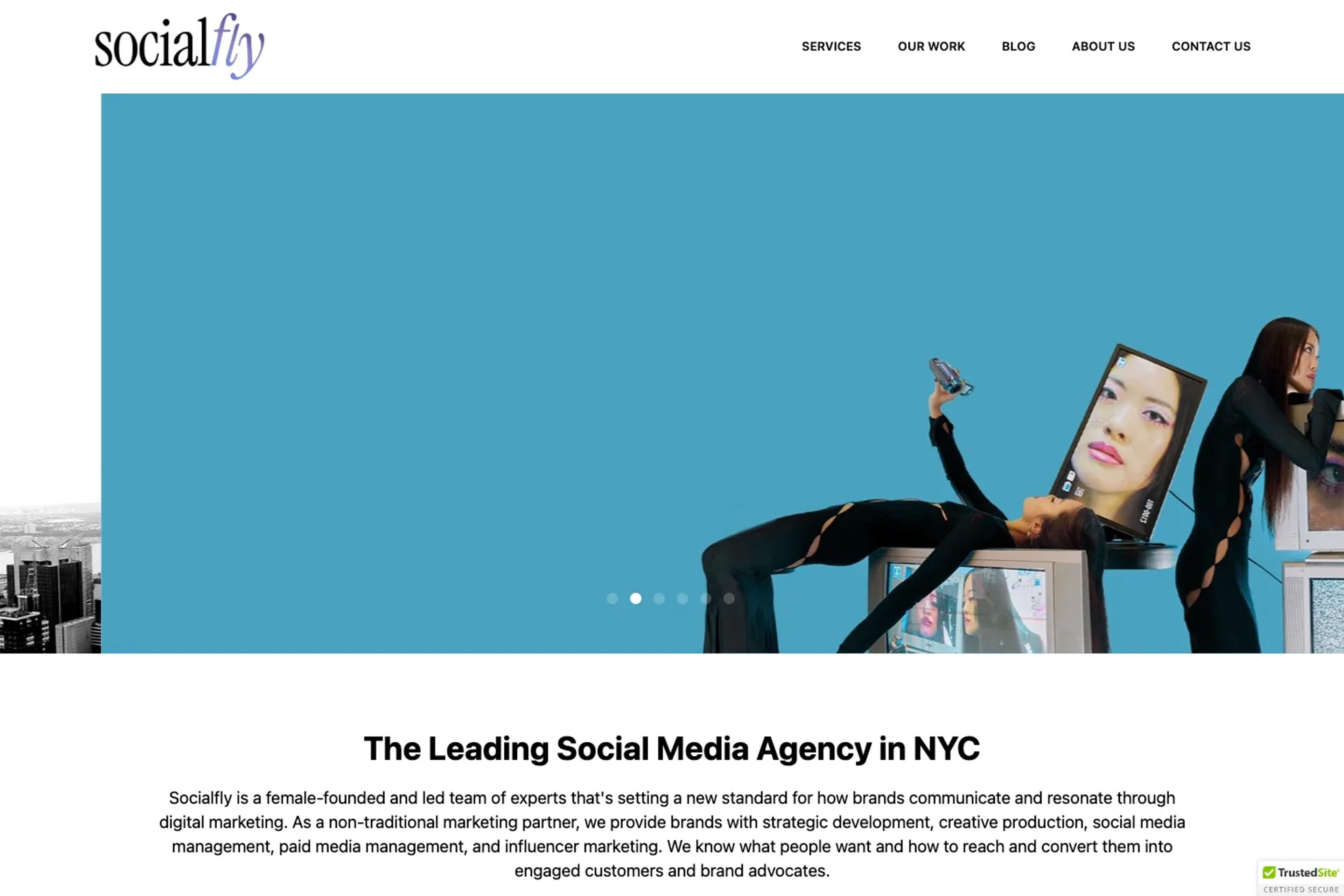 Socialfly website homepage
