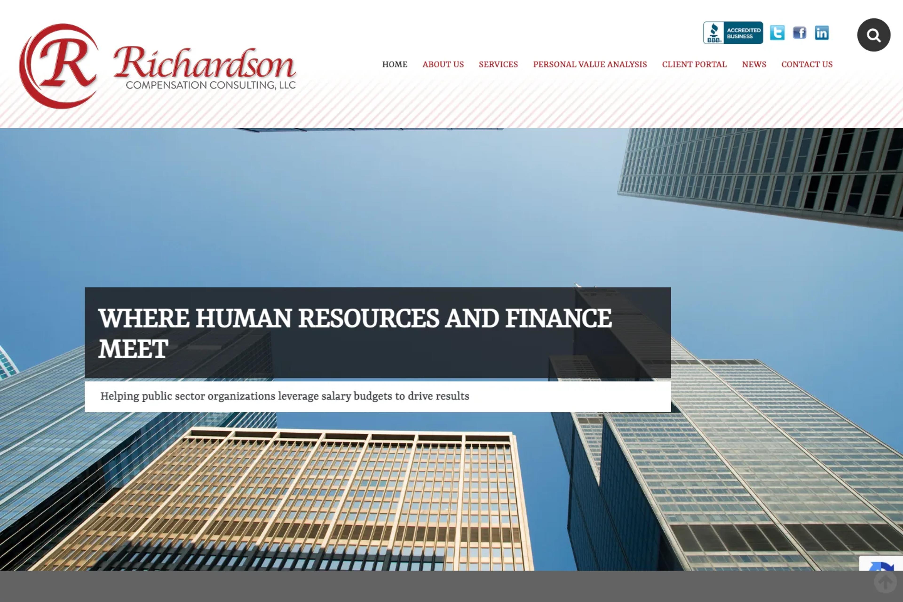 Richardson Compensation Consulting website homepage