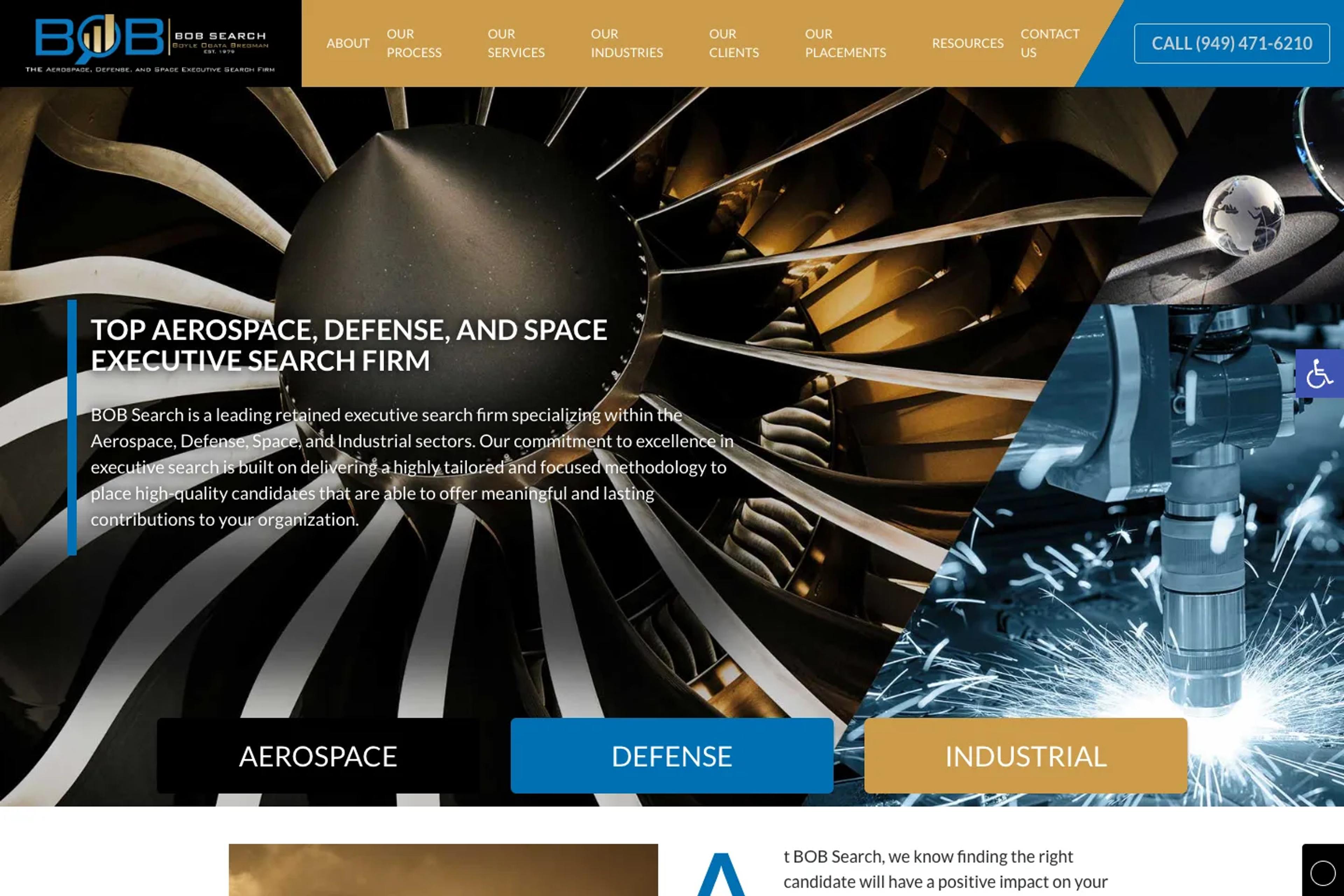 BOB Search website homepage