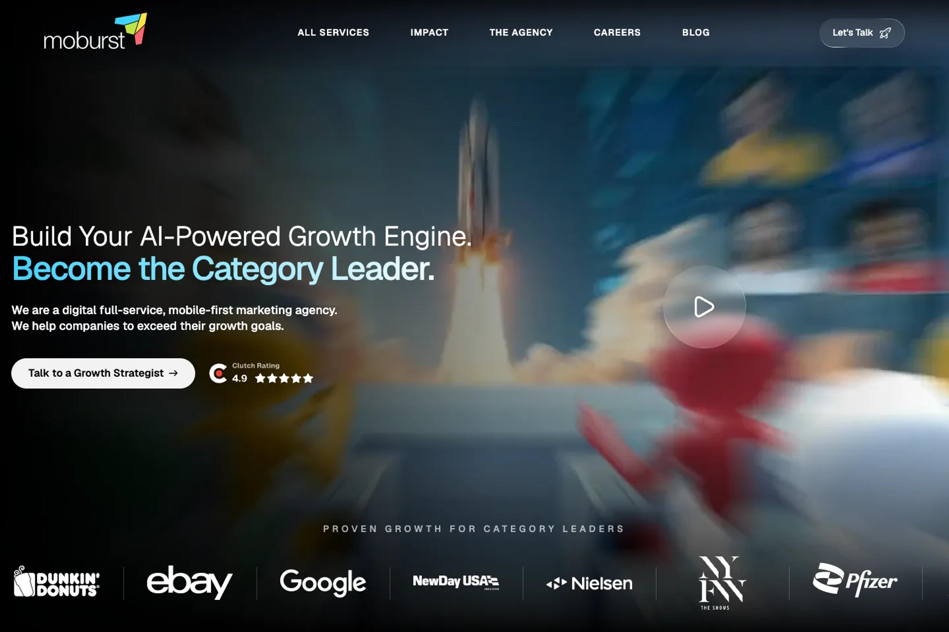 Moburst website homepage