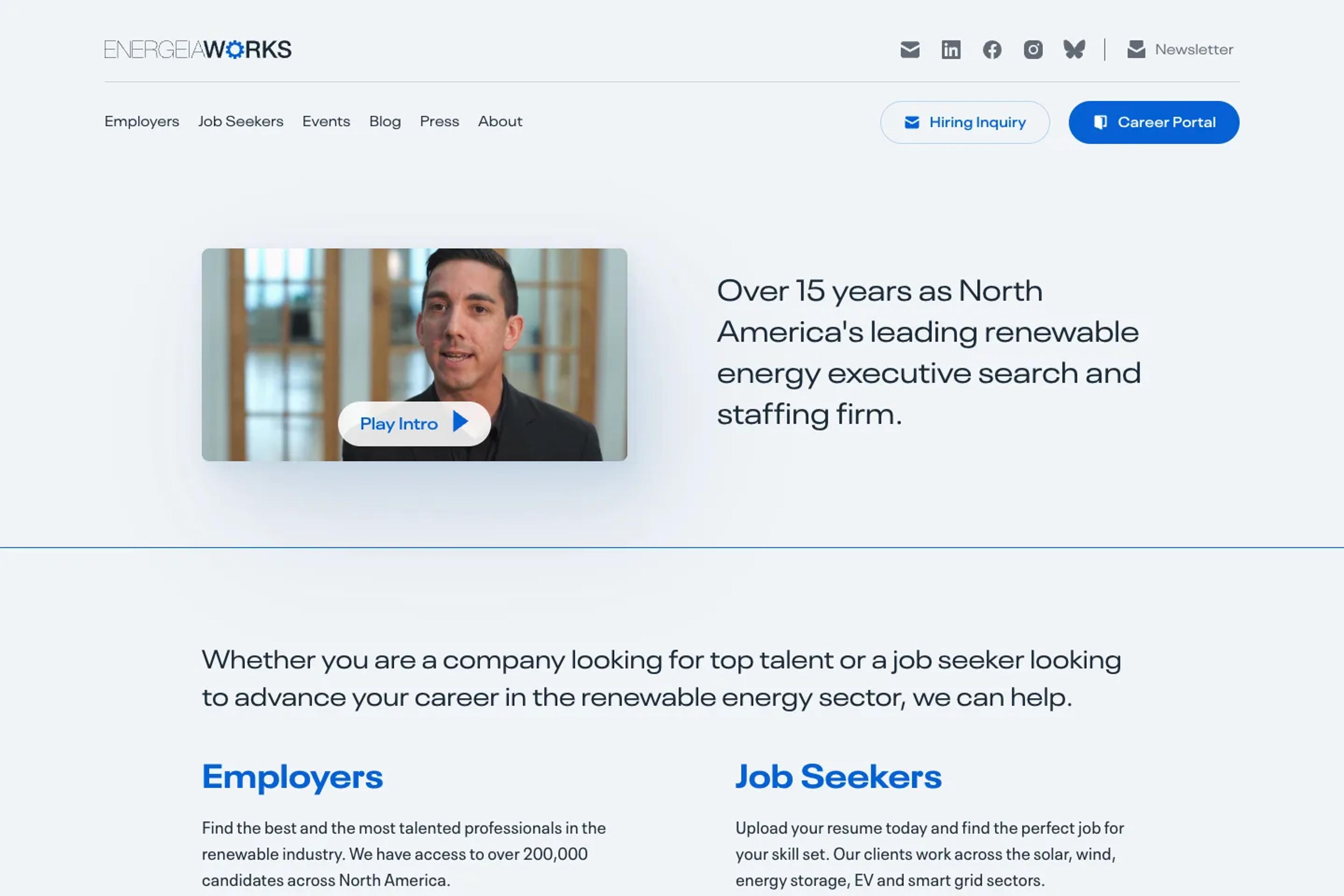 EnergeiaWorks website homepage
