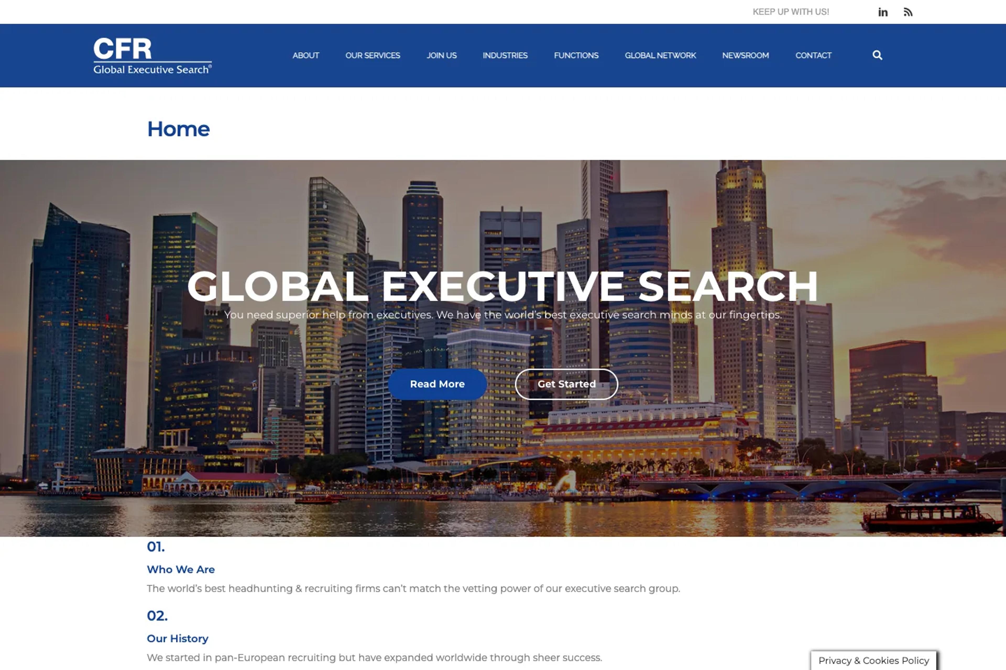 CFR Group website homepage