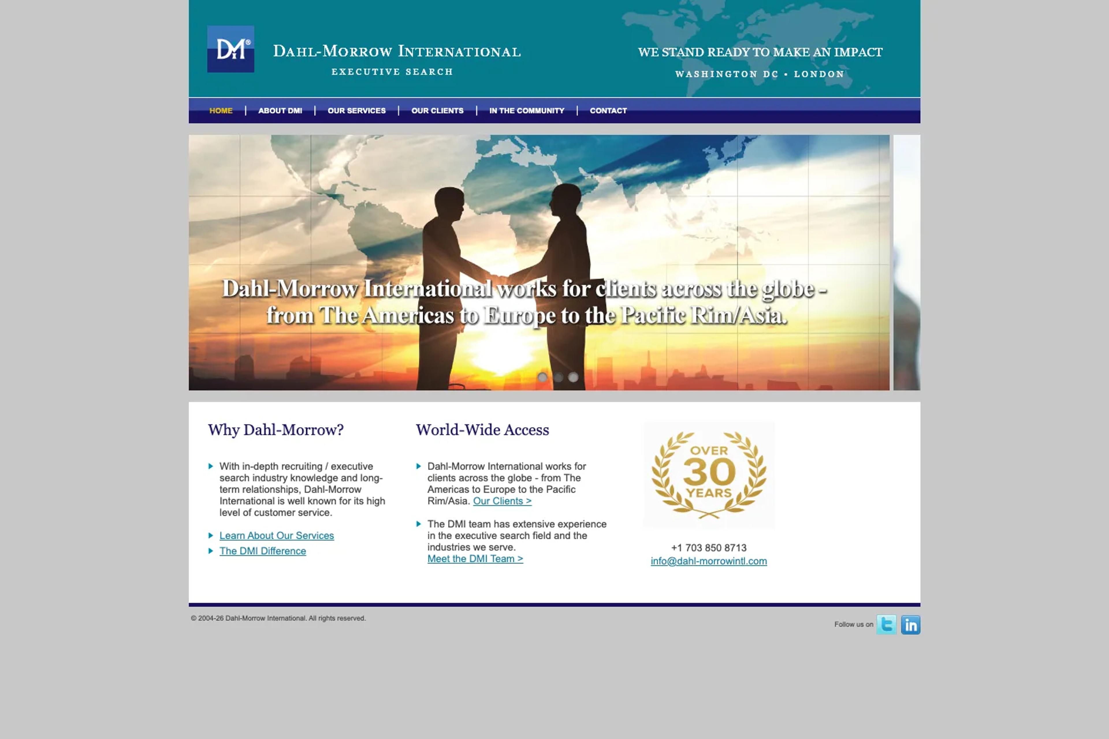 Dahl-Morrow International website homepage
