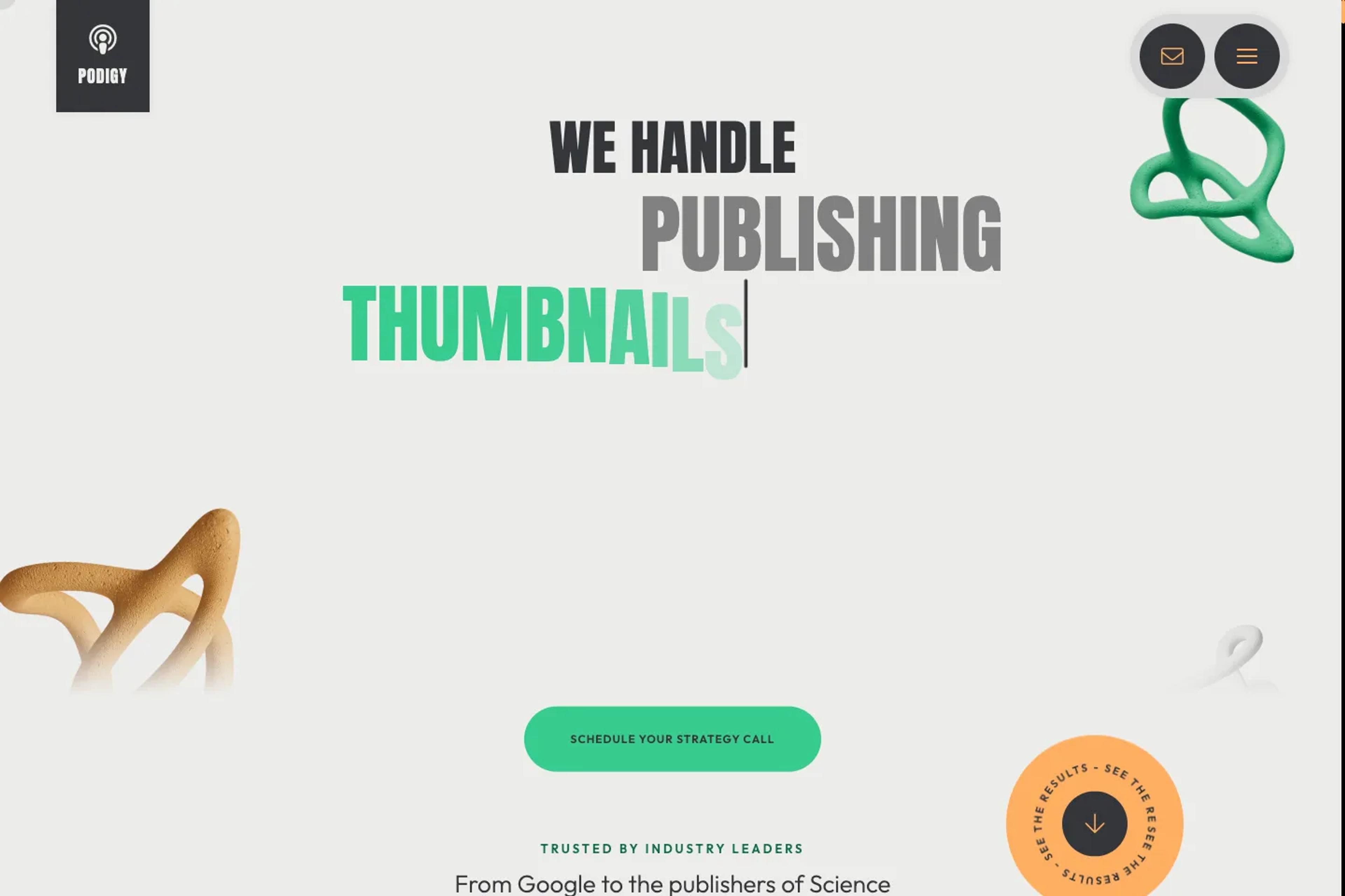 Podigy website homepage
