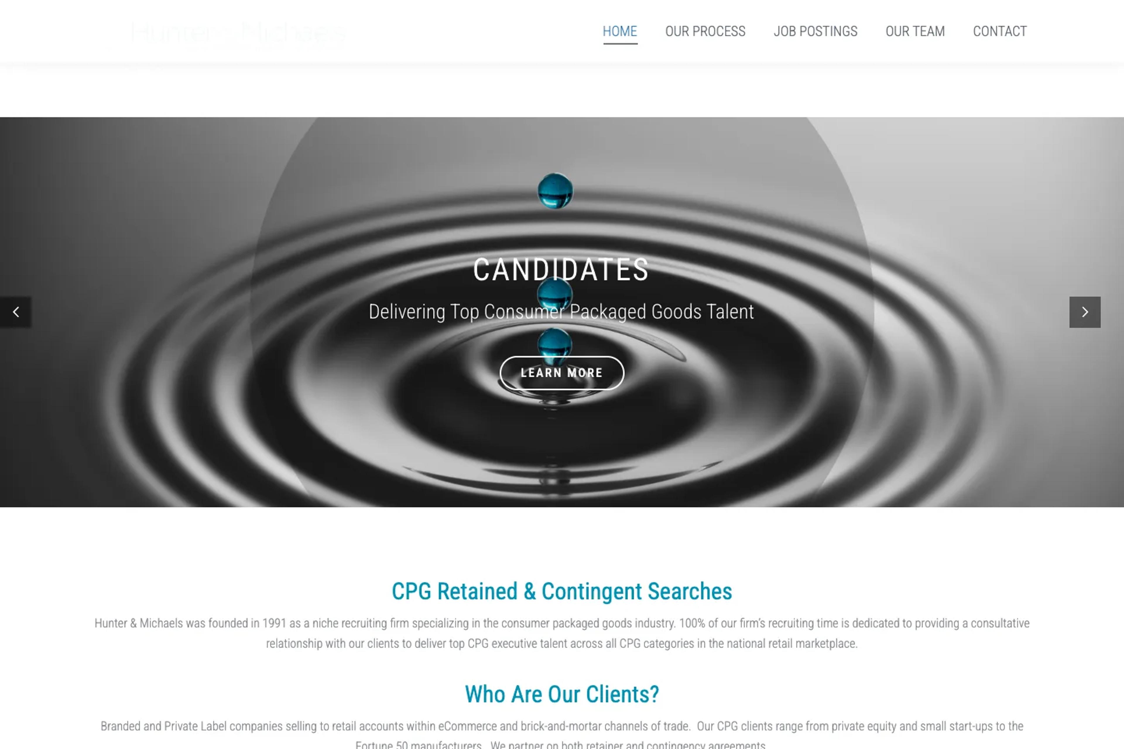 Hunter & Michaels website homepage