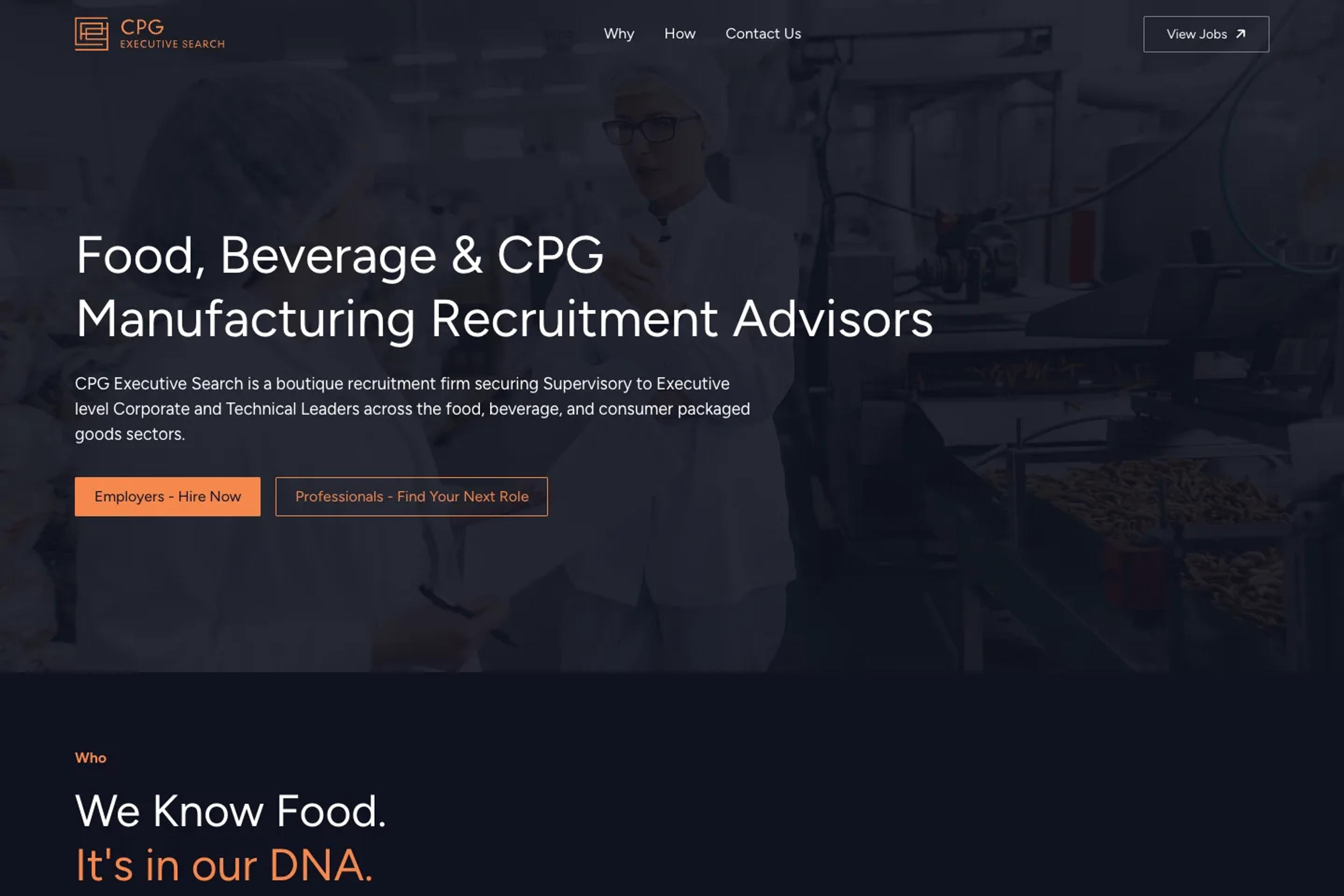 CPG Executive Search website homepage