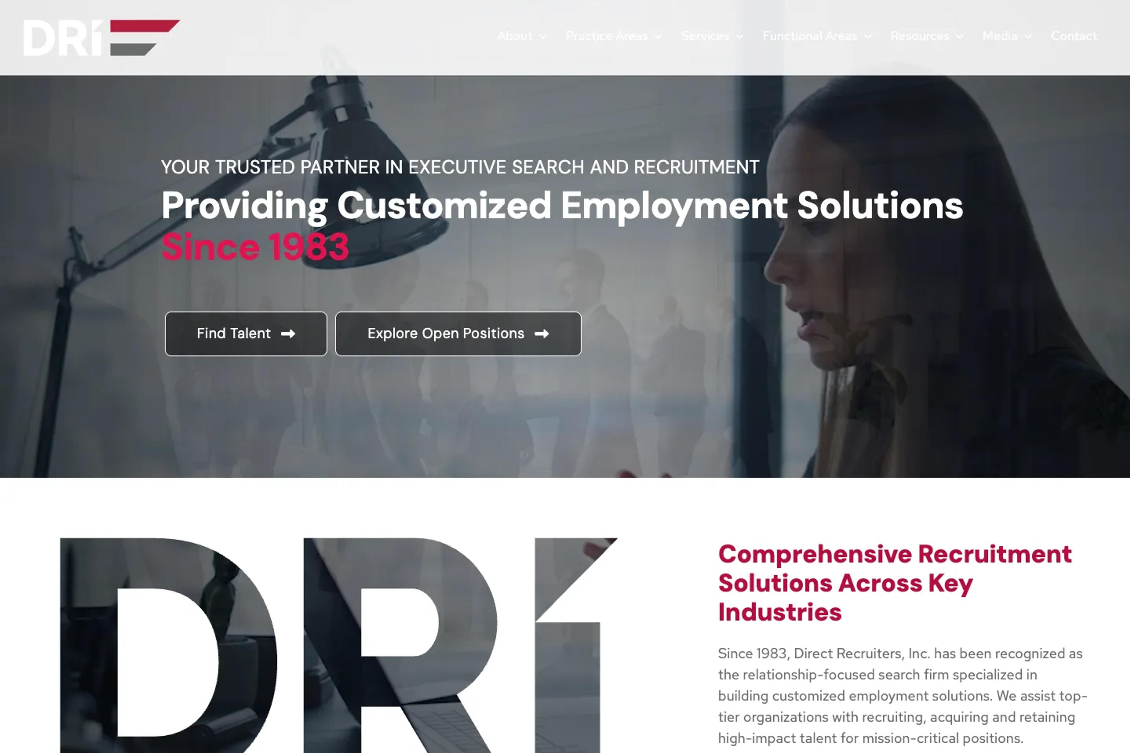 Direct Recruiters website homepage