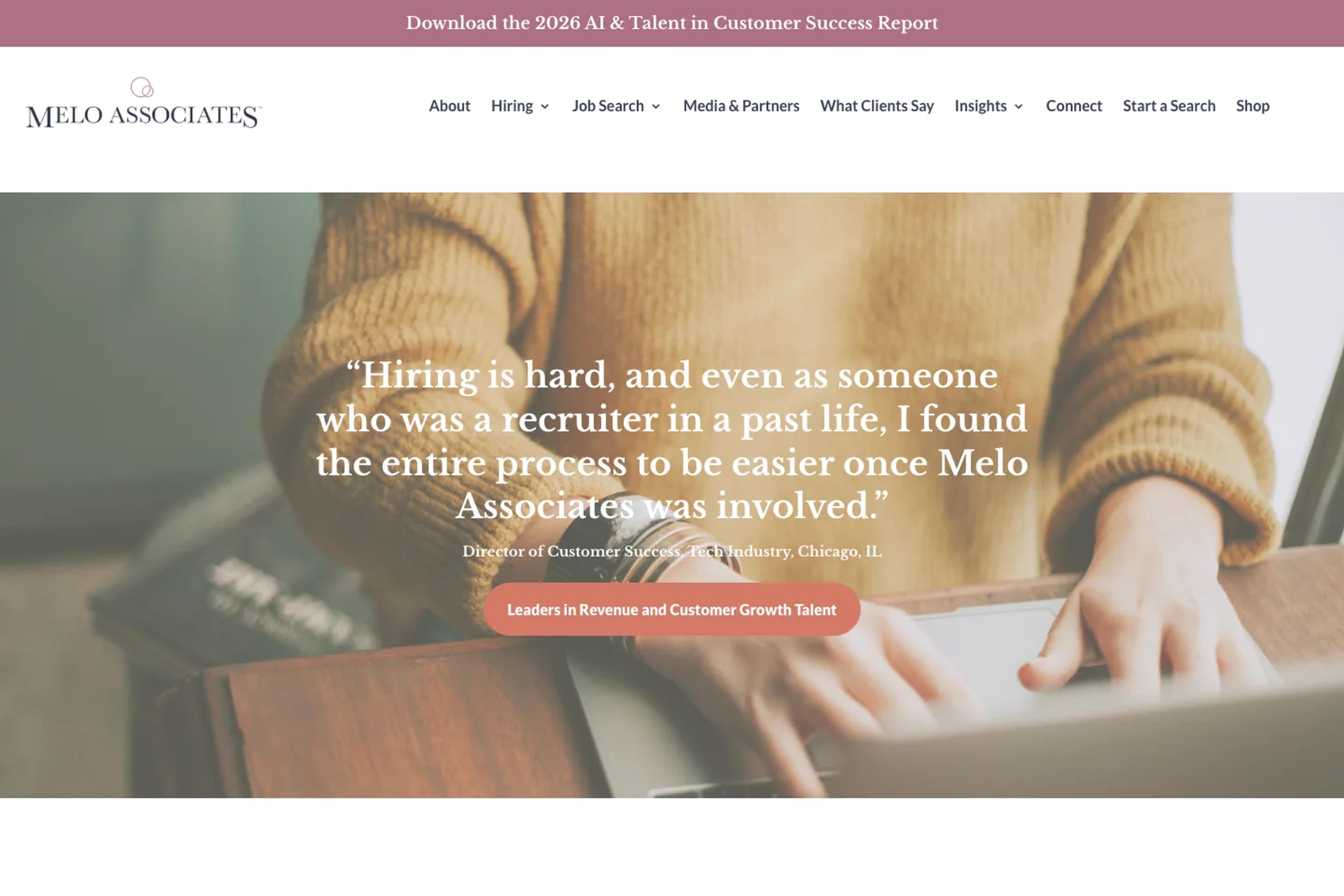 Melo Associates website homepage