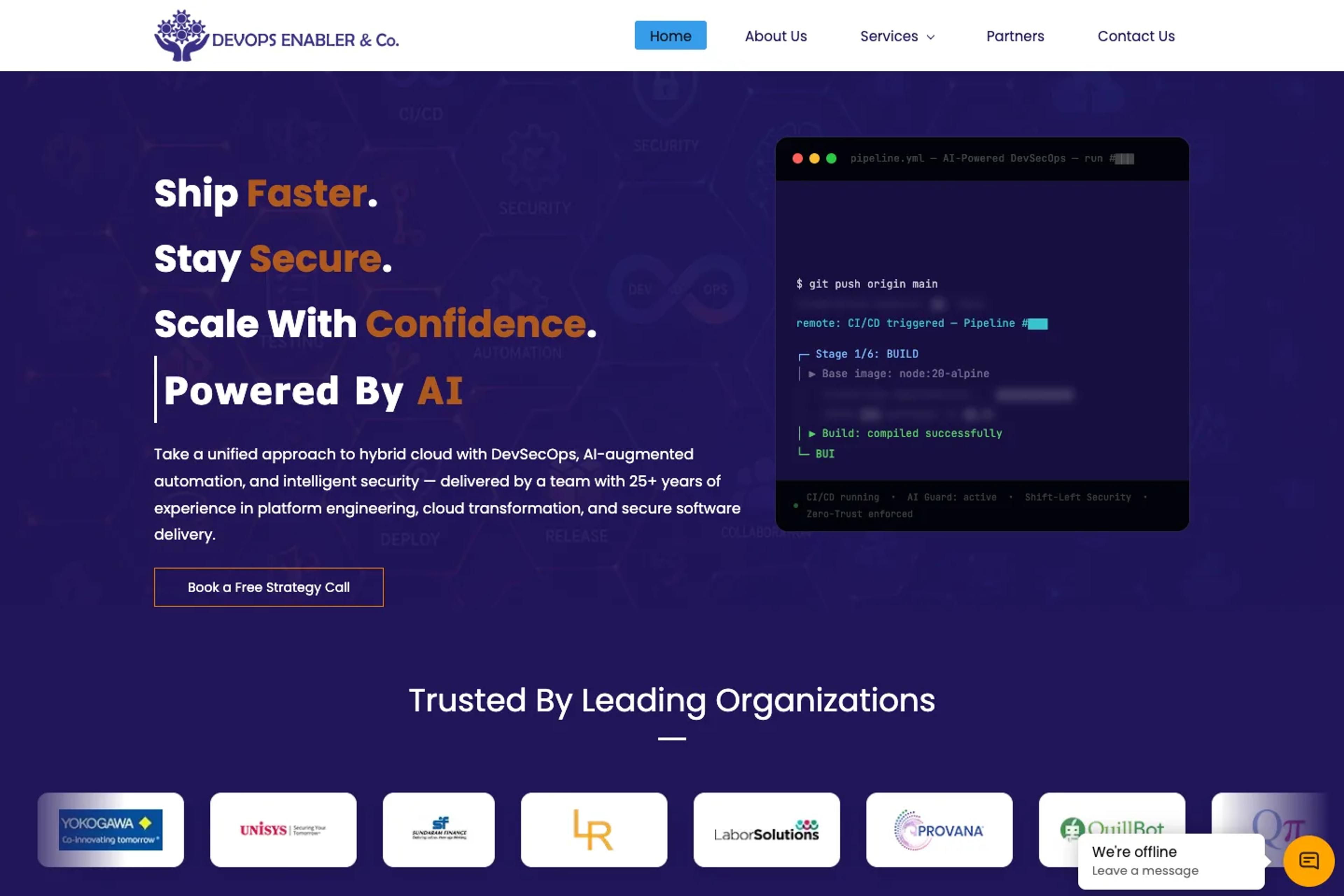 DevOps Enabler & Co. website homepage