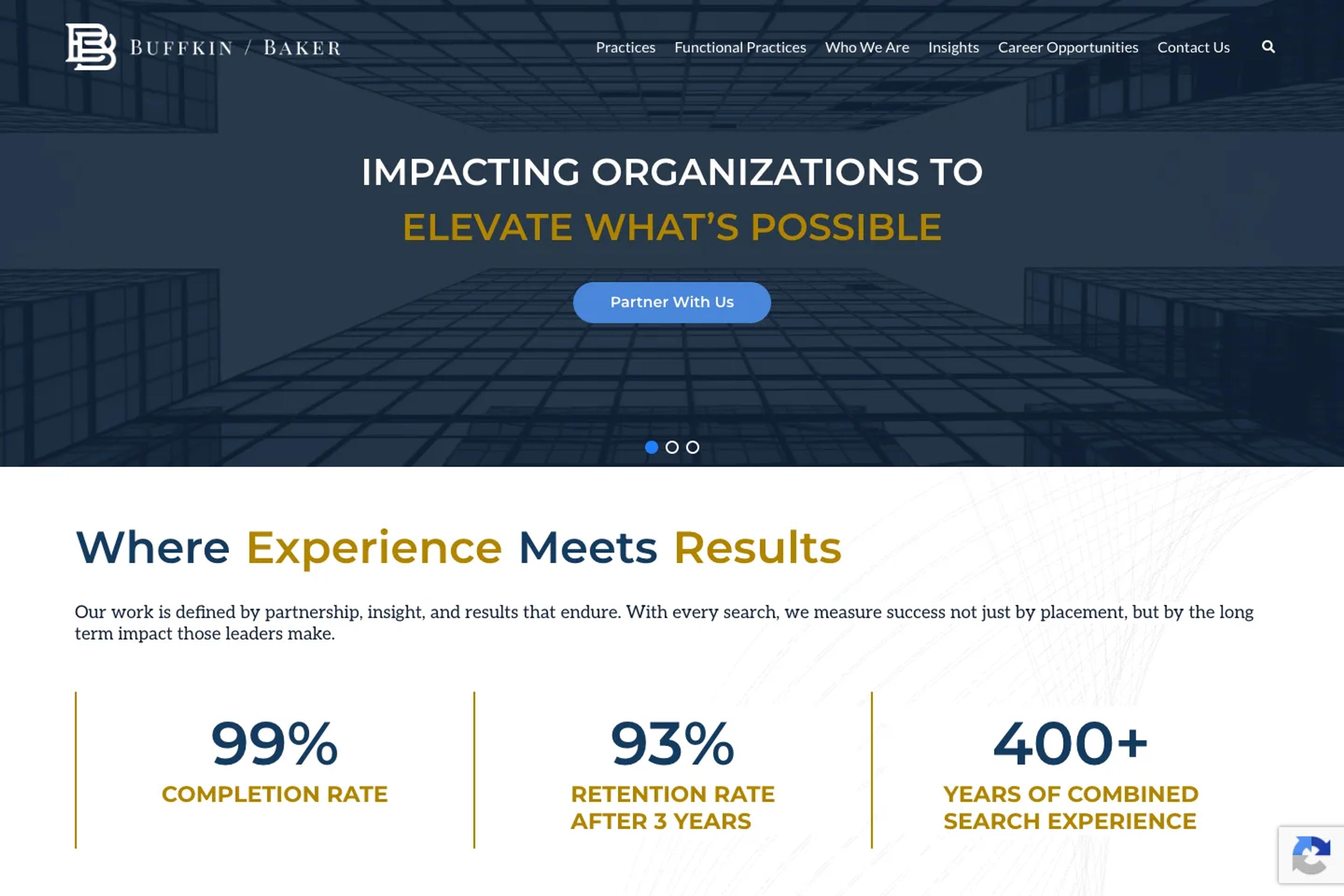 Buffkin / Baker website homepage
