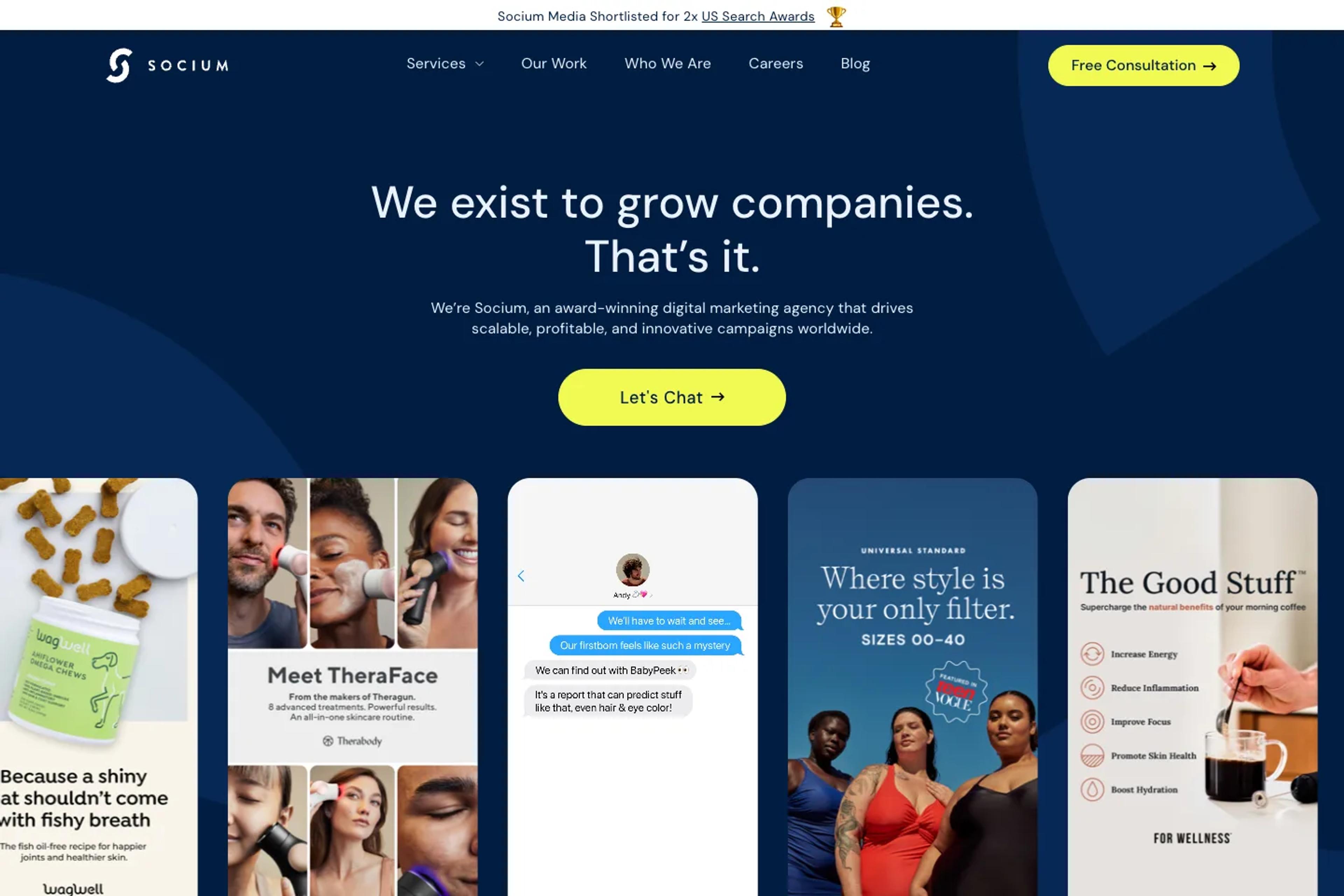 Socium Media website homepage