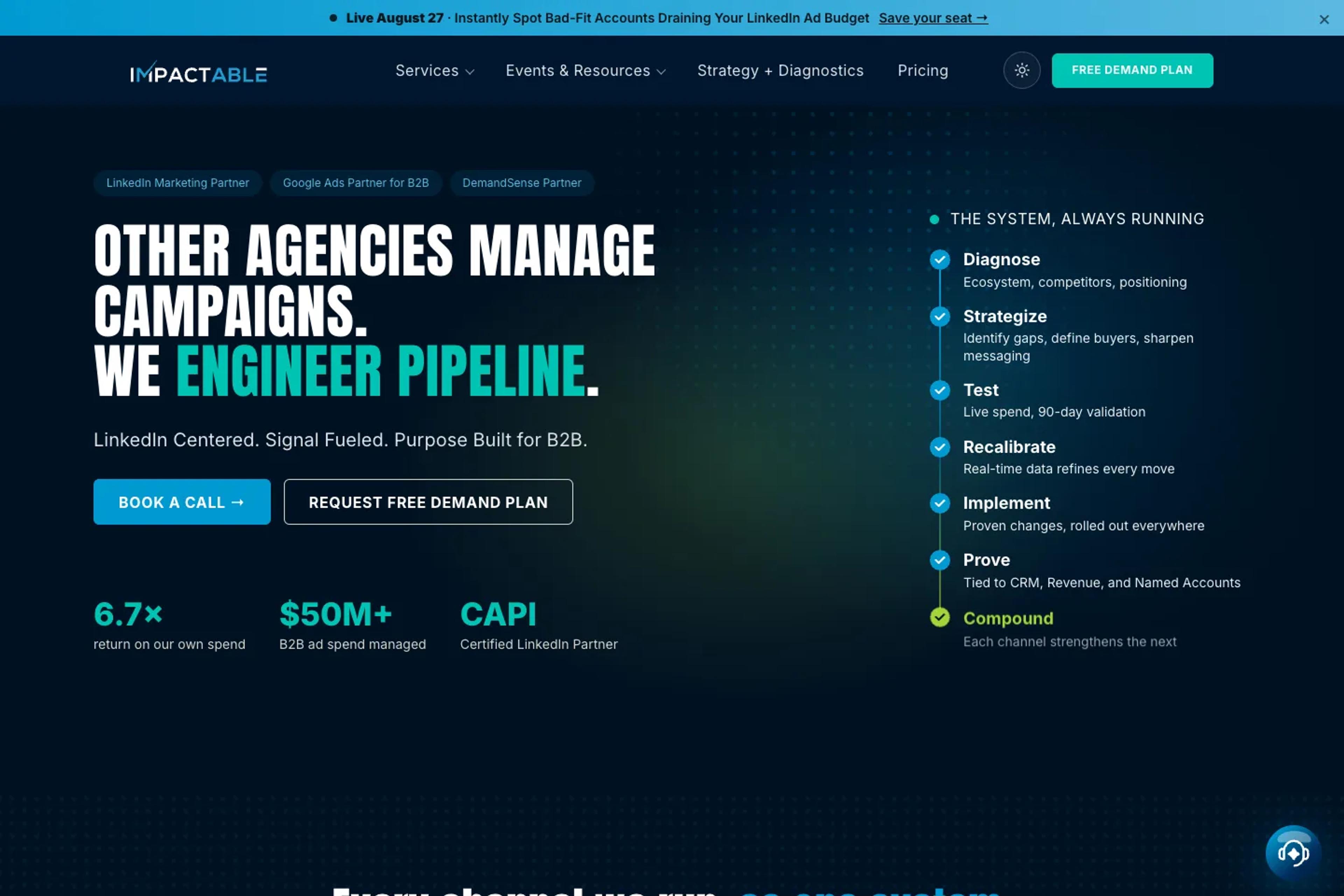 Impactable website homepage