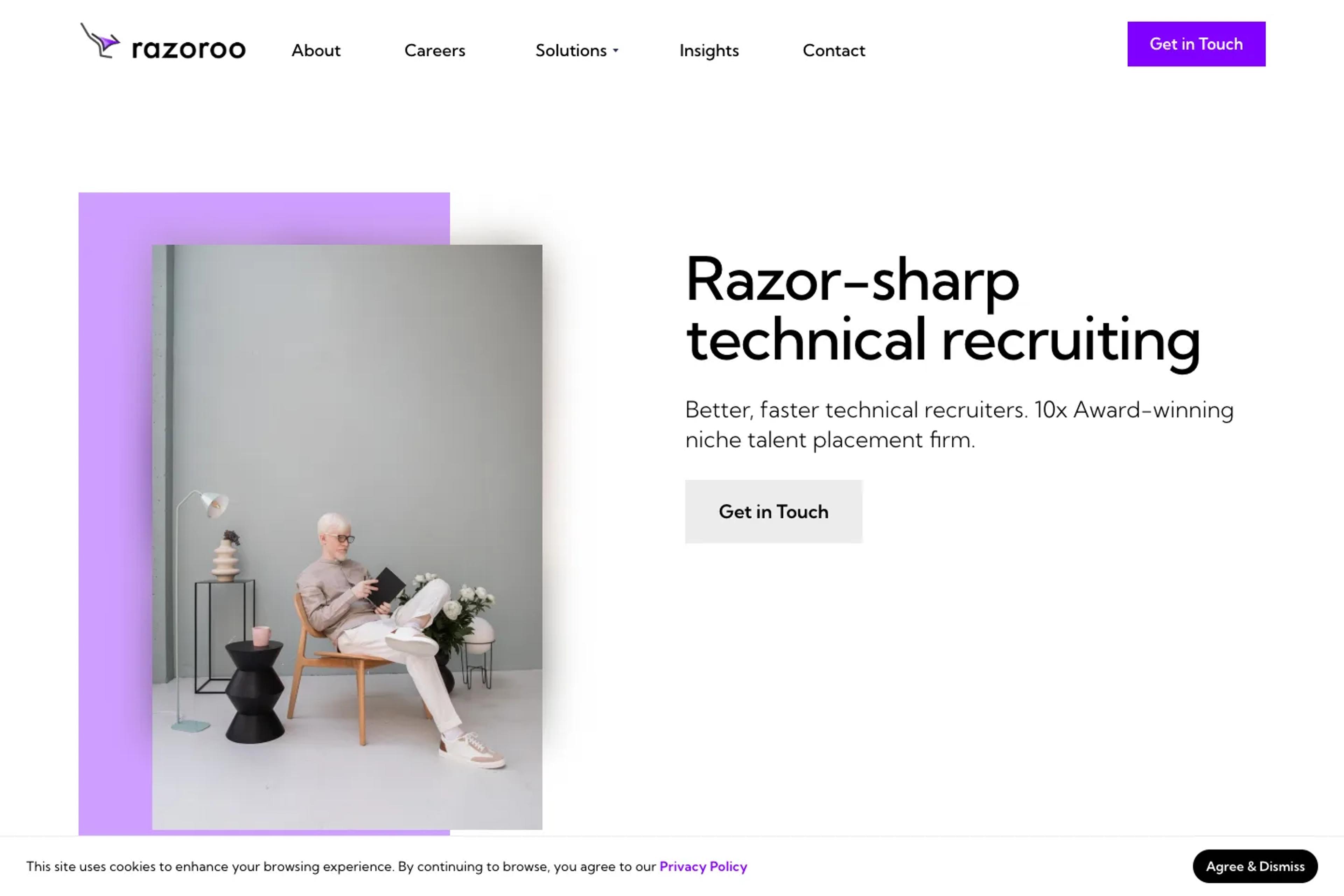 Razoroo website homepage