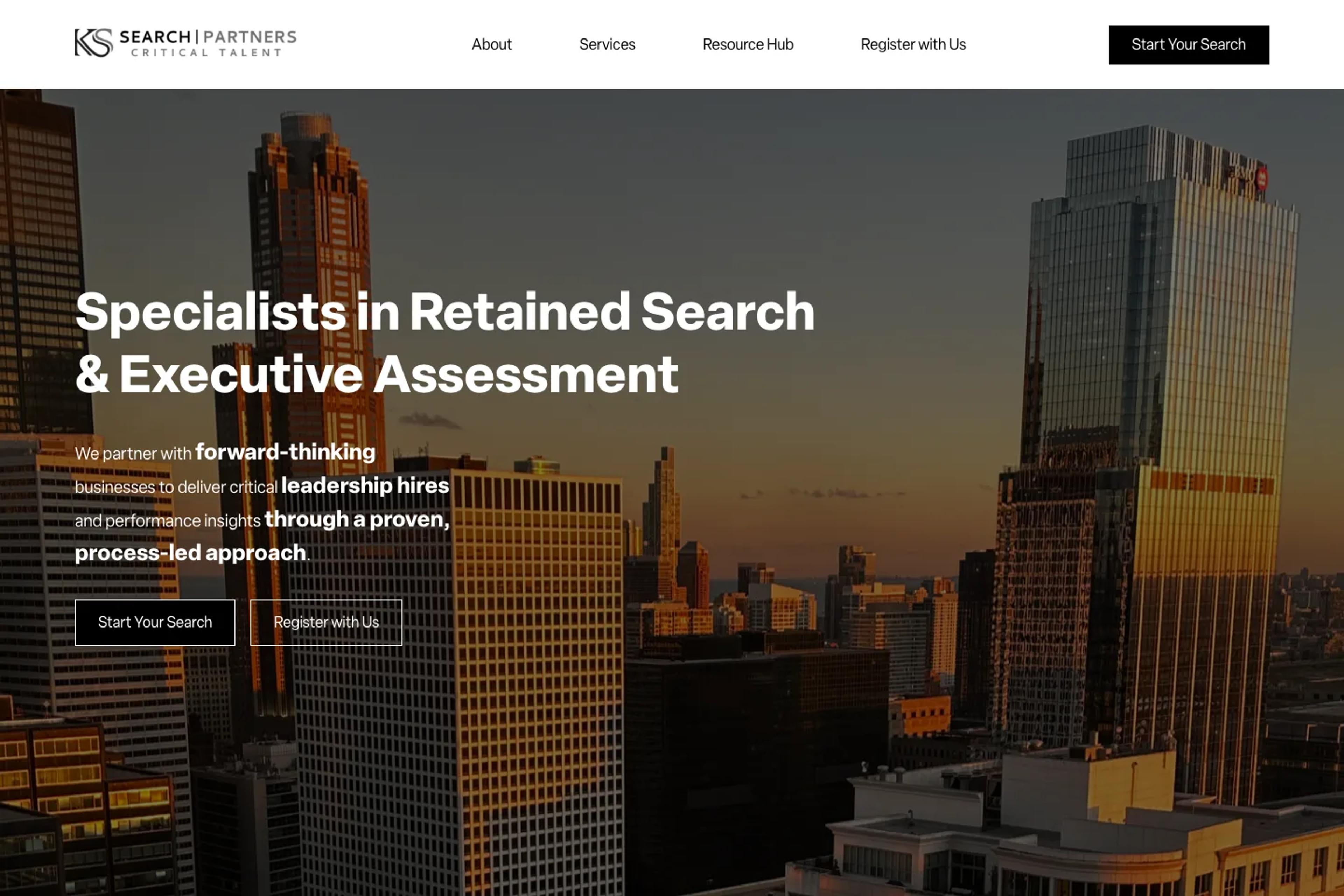 KS Search Partners (Kinsley Sarn) website homepage